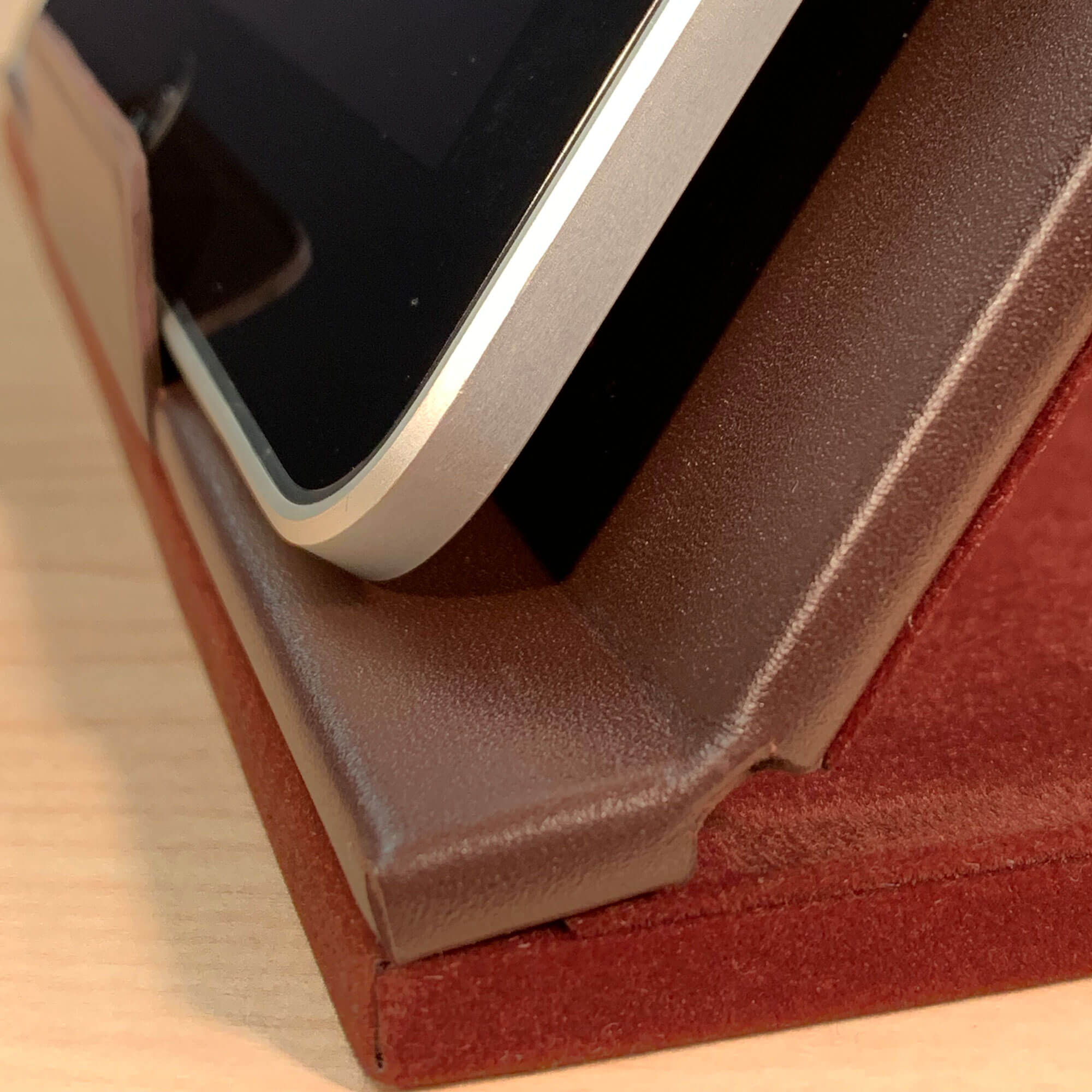 Chocolate Brown Leather Tablet Stand