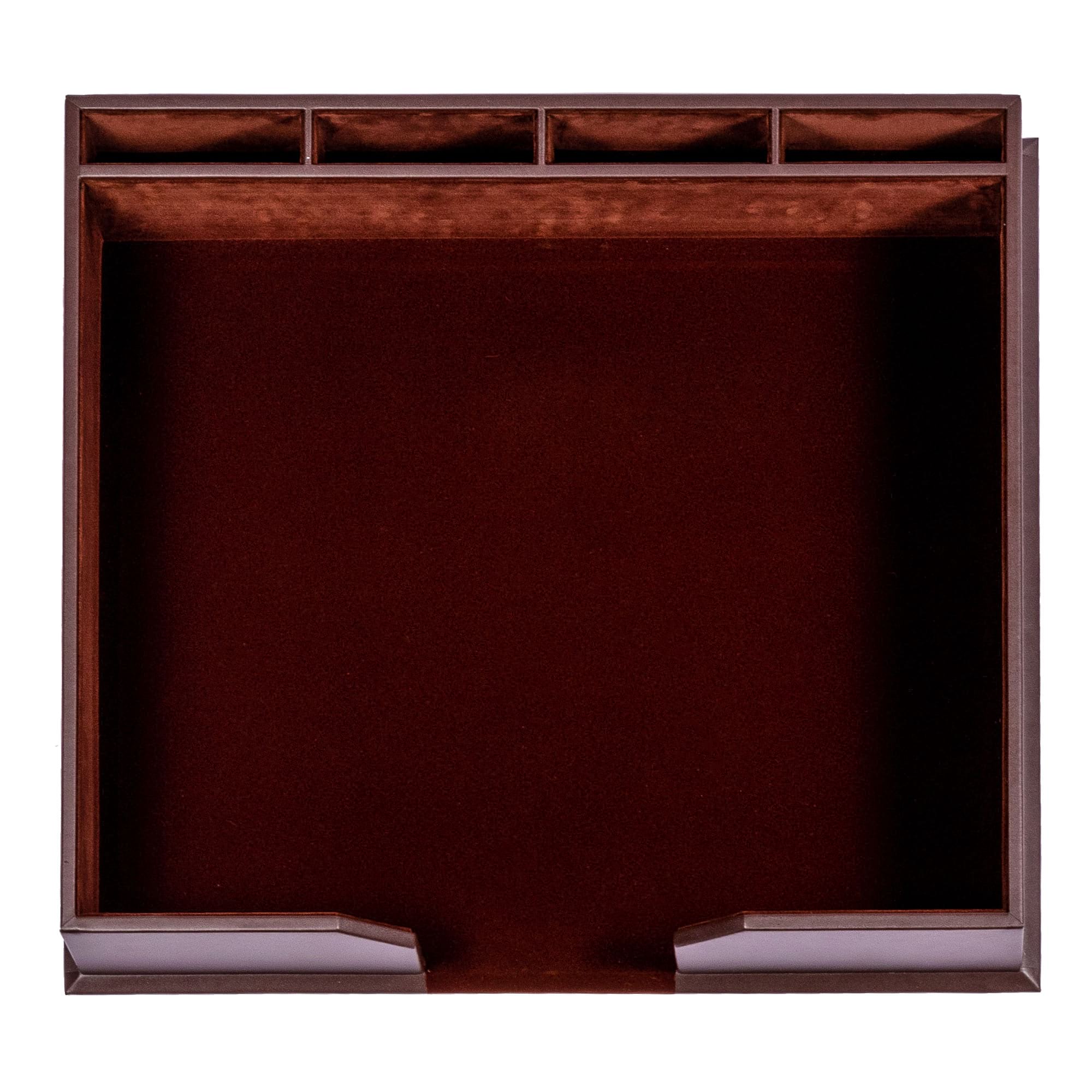 Chocolate Brown Leather 17" x 14" Conference Pad & Coaster Holder