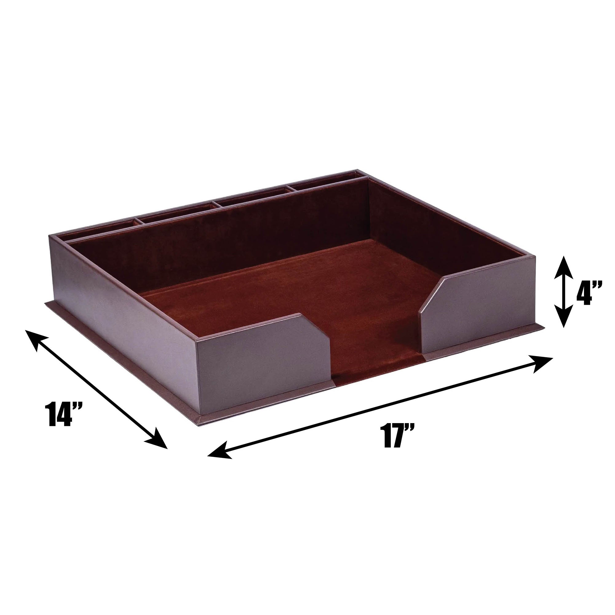 Chocolate Brown Leather 17" x 14" Conference Pad & Coaster Holder