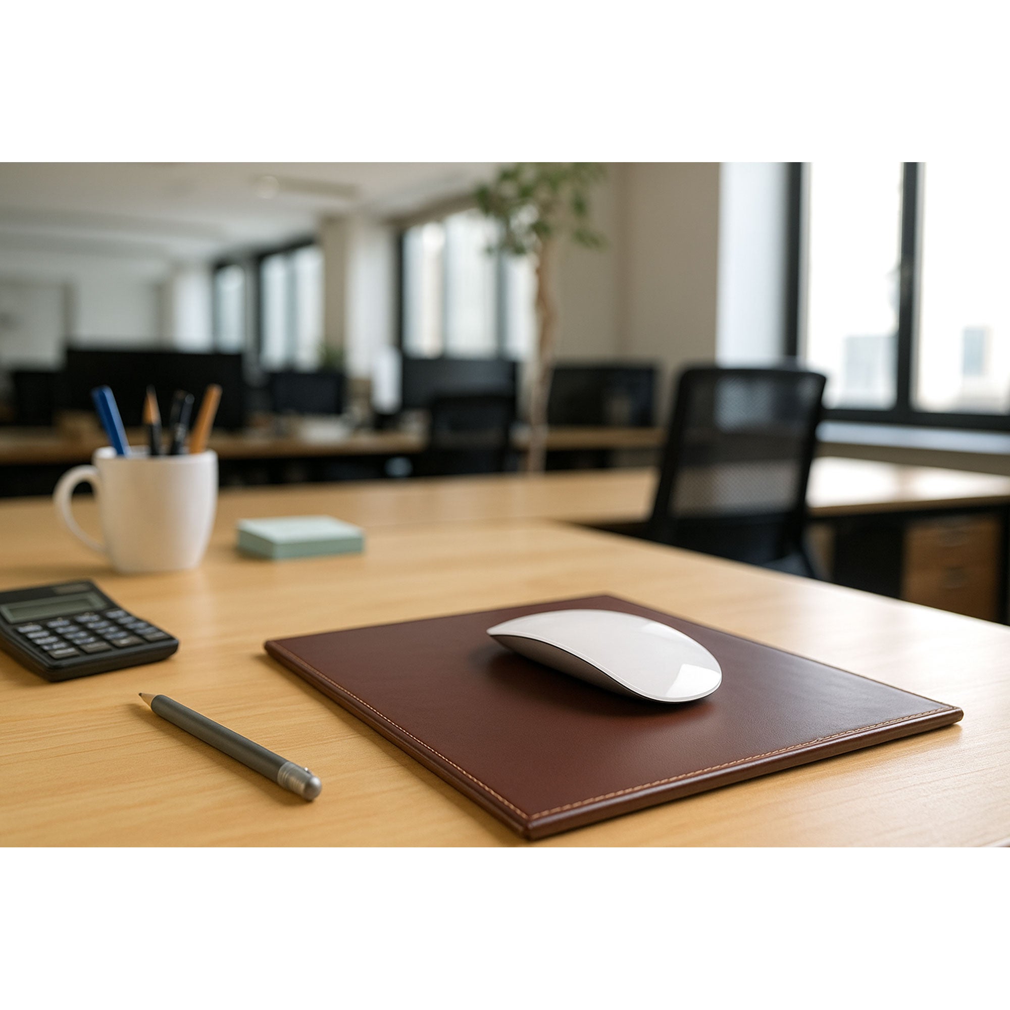 Dark Brown Bonded Leather Mouse Pad