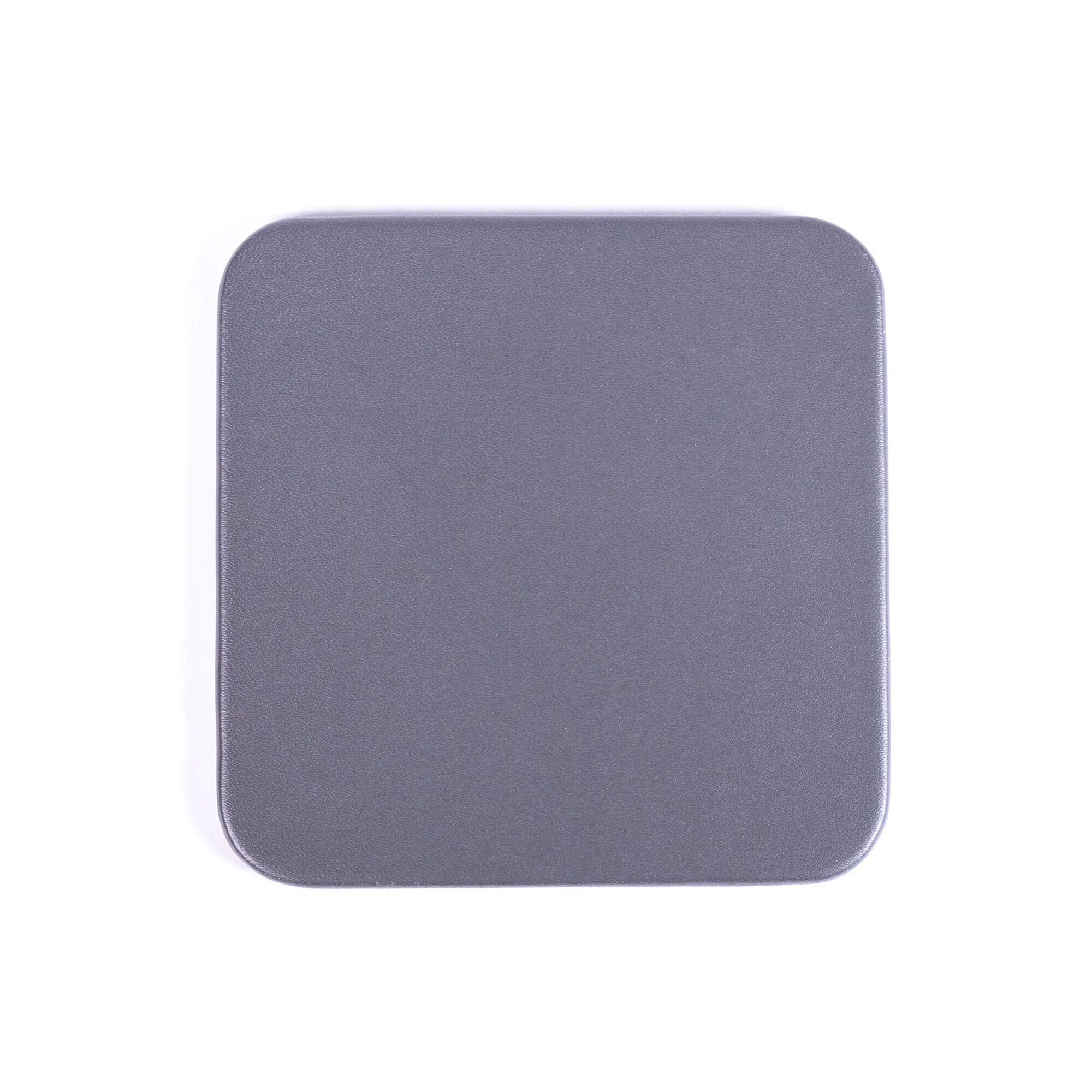 Gray Leatherette 10 Square Coaster Set w/ Holder