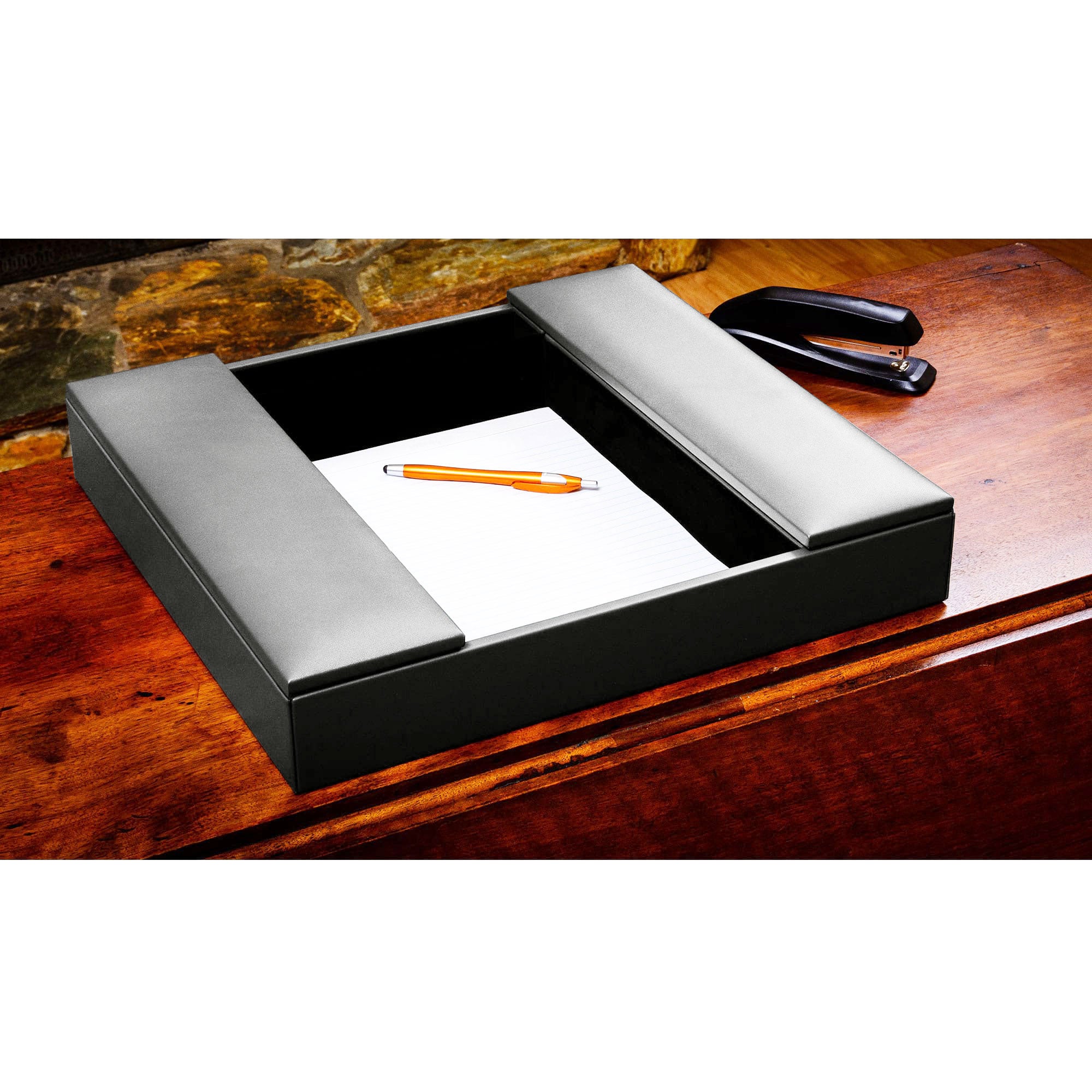 Gray Leatherette Enhanced Conference Room Organizer