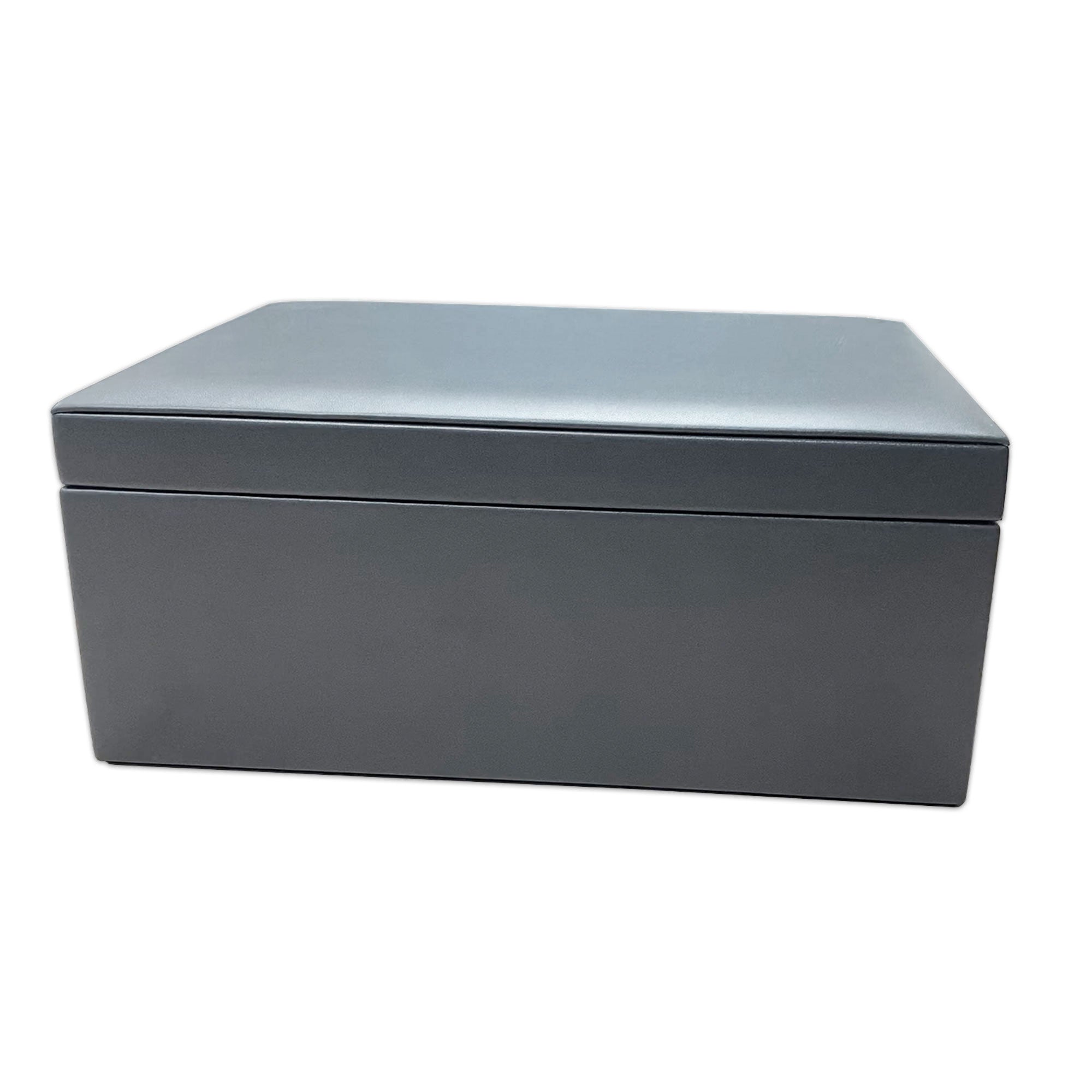 Gray Leatherette Lidded Box