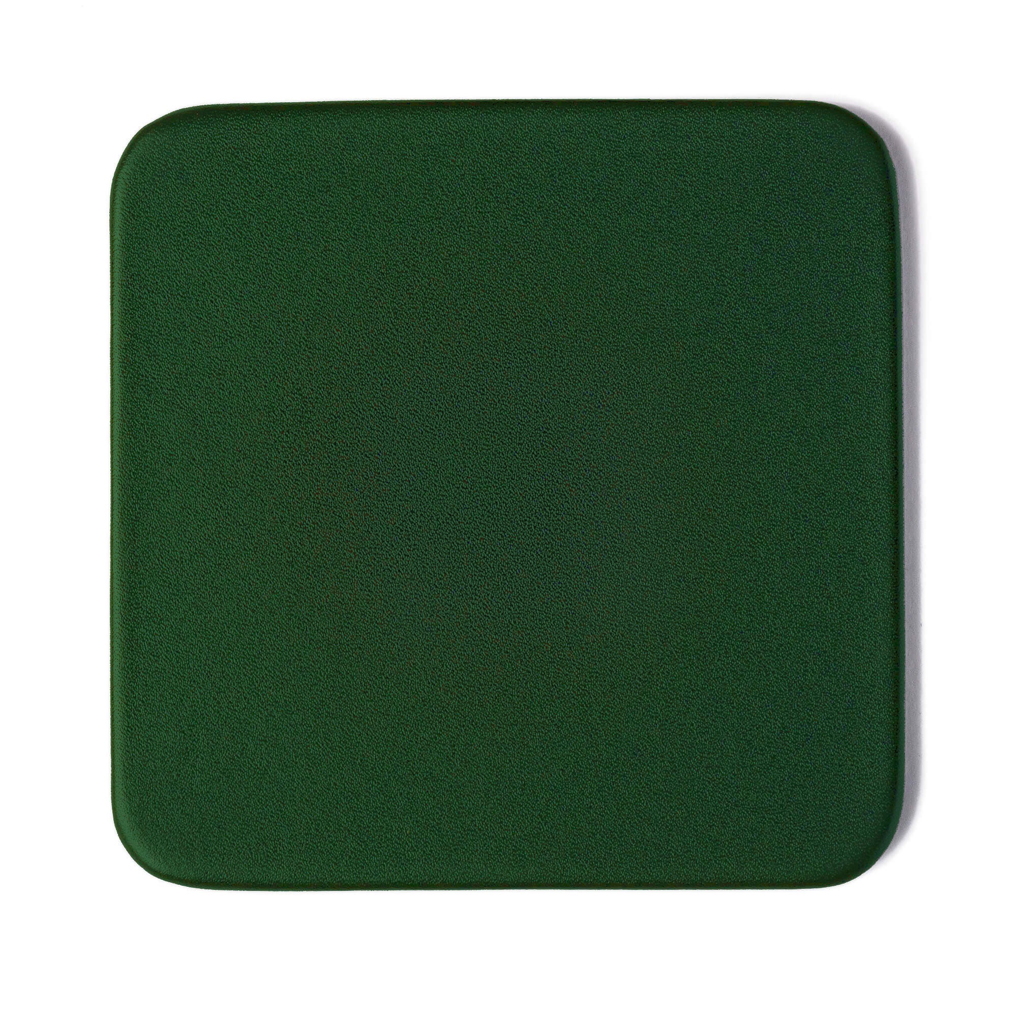 Dark Green Leather 10 Square Coaster Set w/ Holder