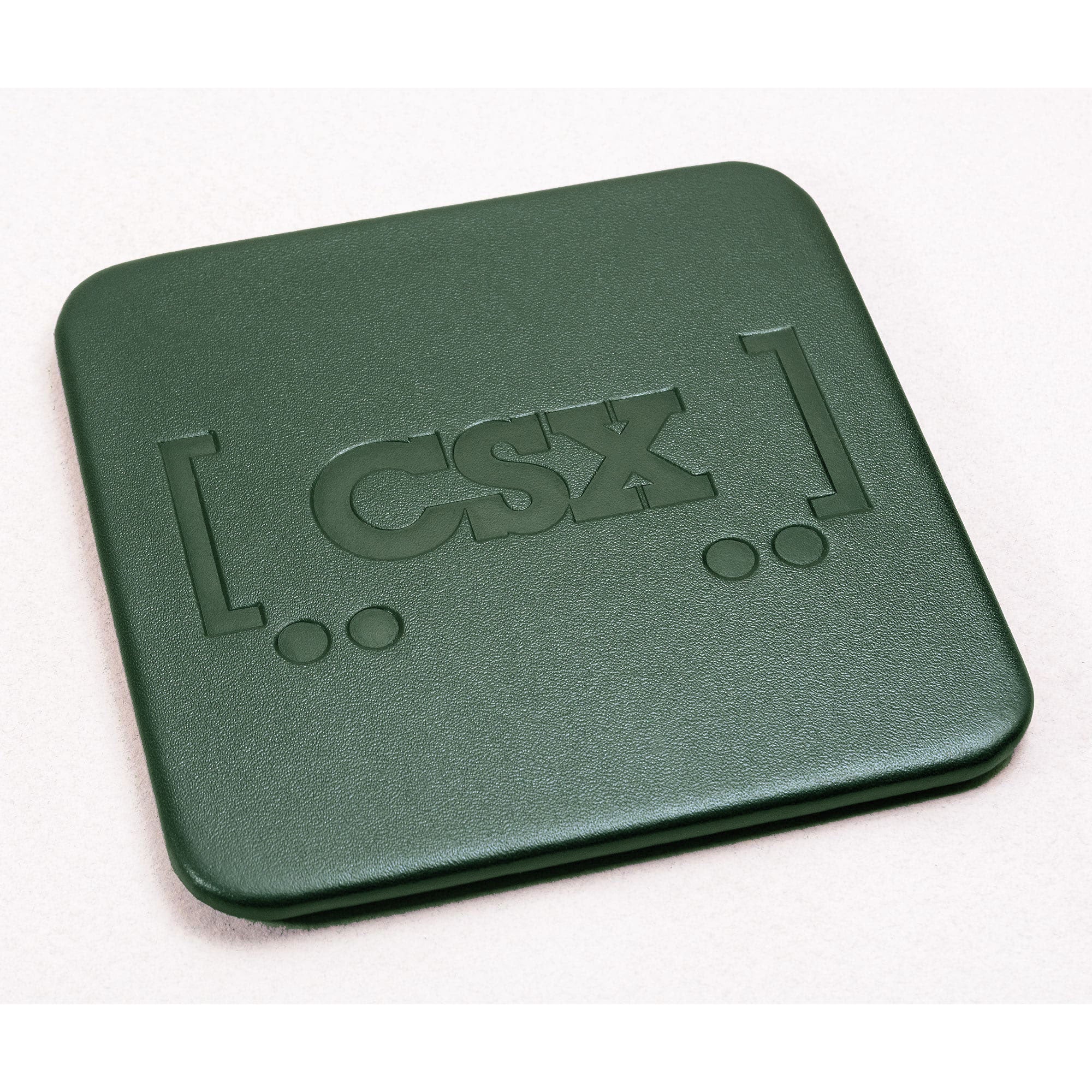 Dark Green Leather Coaster, Square