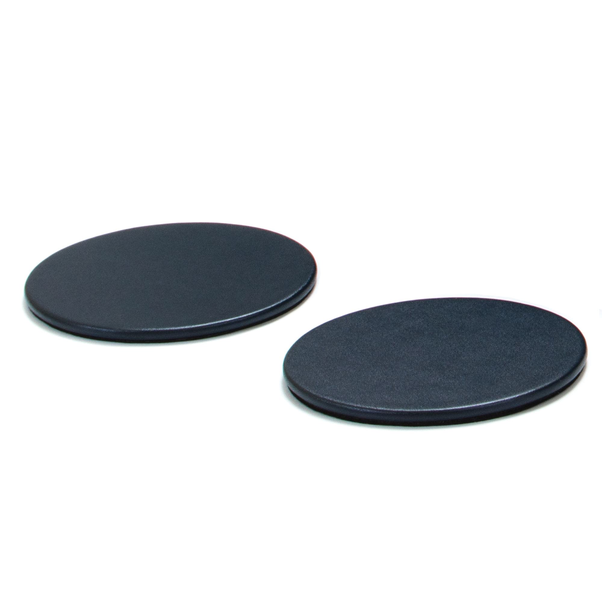 Navy Blue Leatherette Round Coaster