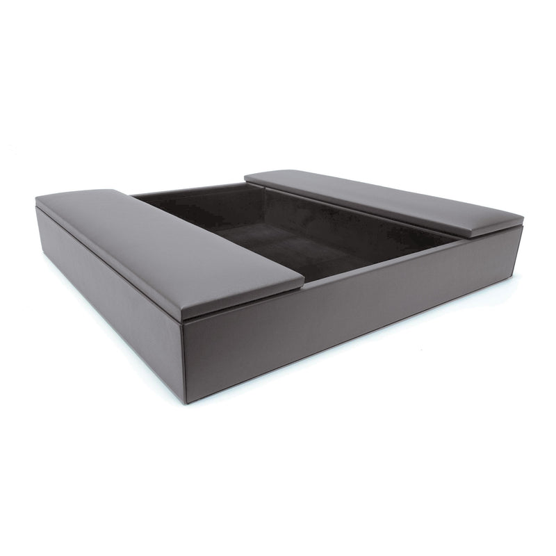 Gray Leather Conference Room Organizer