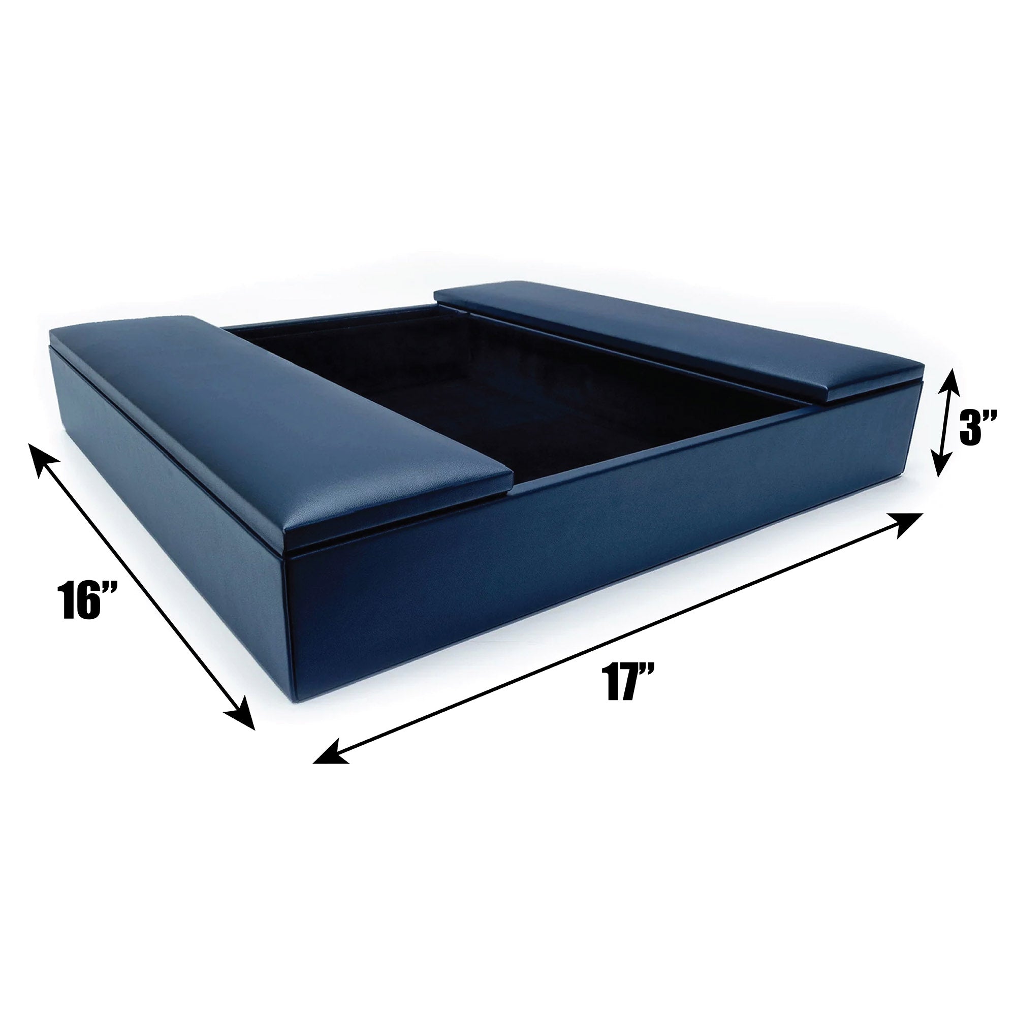 Navy Blue Leather Conference Room Organizer