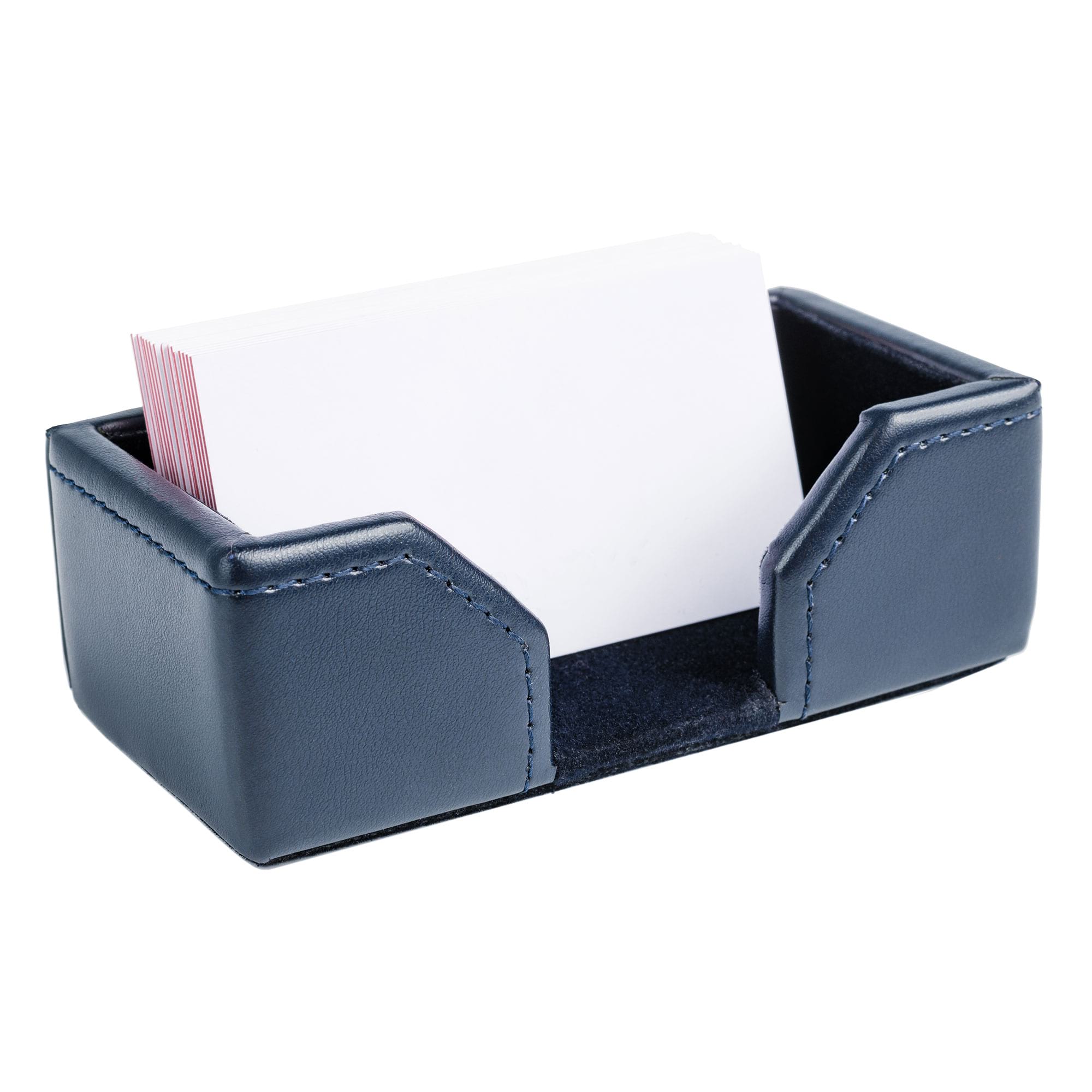 Navy Blue Bonded Leather Business Card Holder