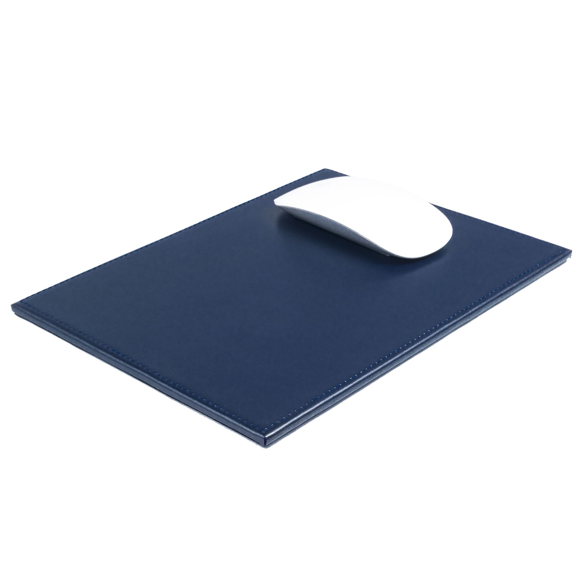 Navy Blue Bonded Rectangular Leather Mouse Pad