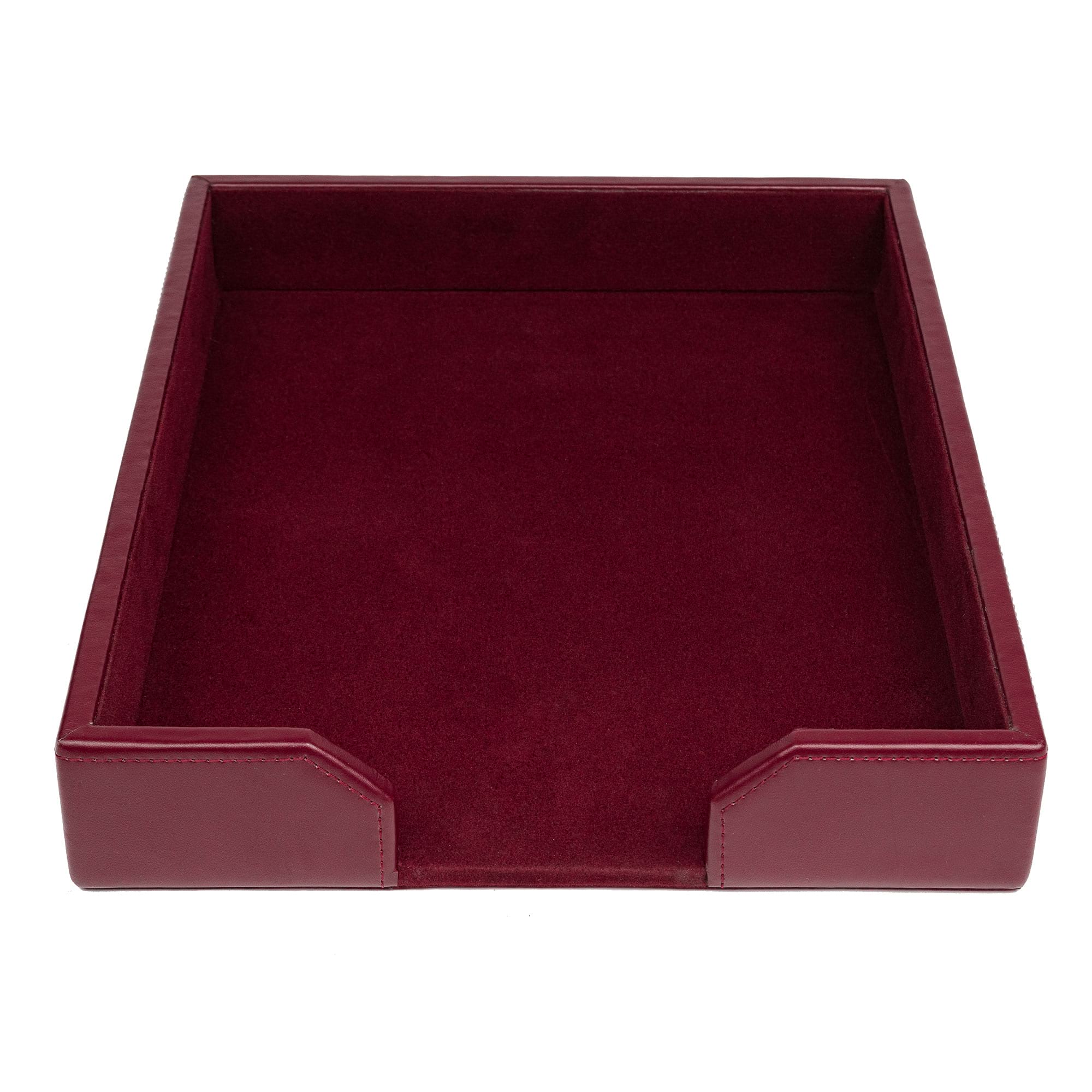 Burgundy Bonded Leather Letter Tray