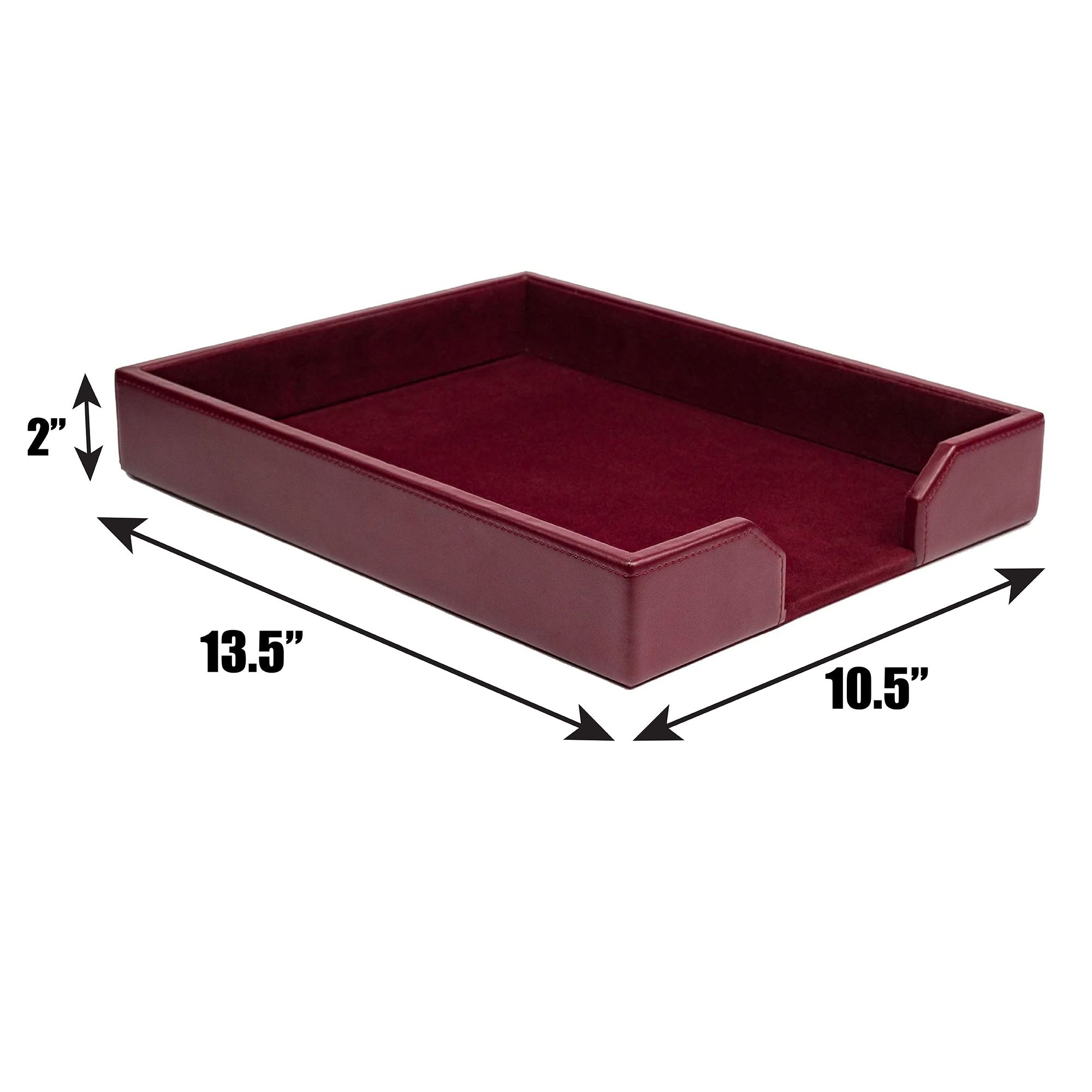 Burgundy Bonded Leather Letter Tray