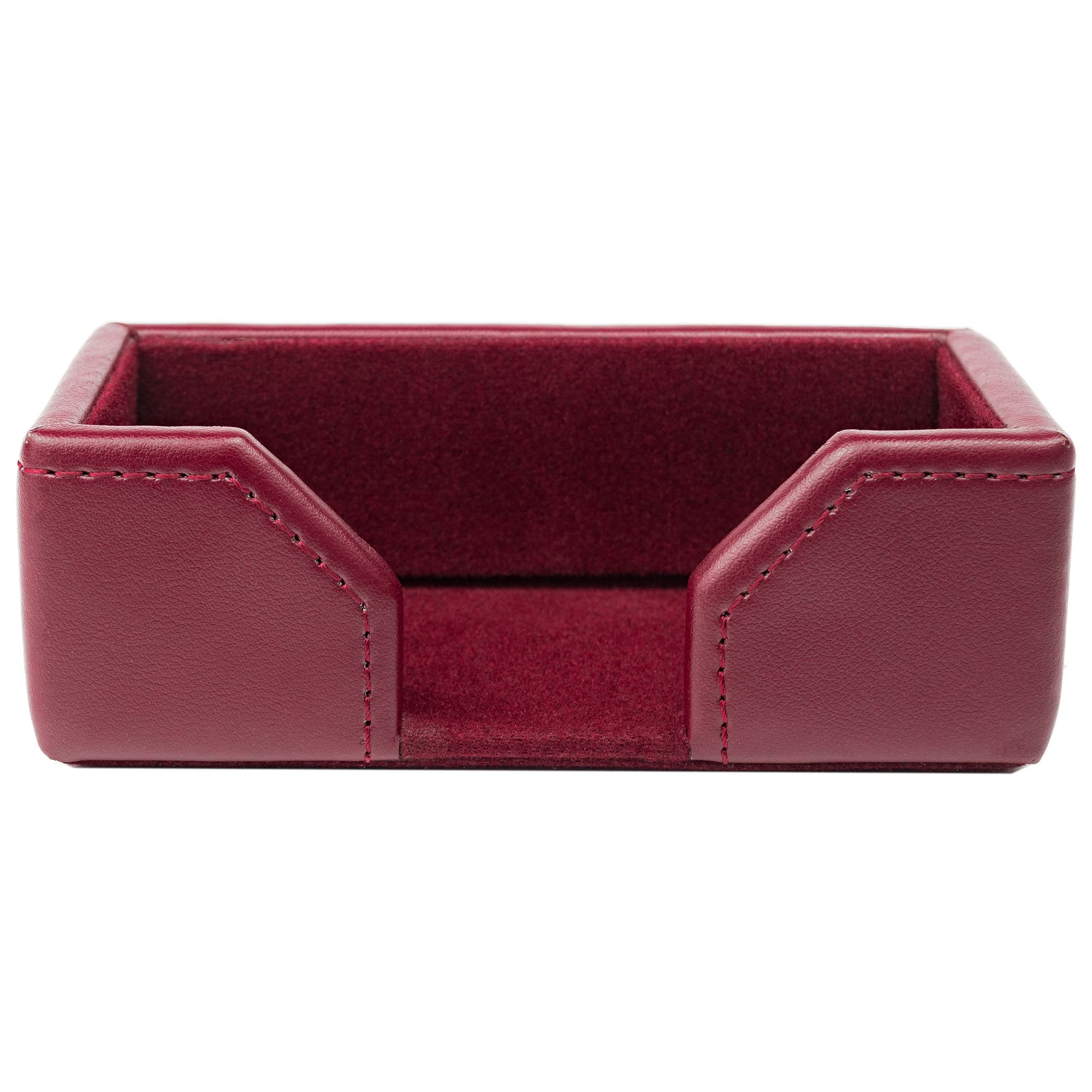 Burgundy Bonded Leather Business Card Holder