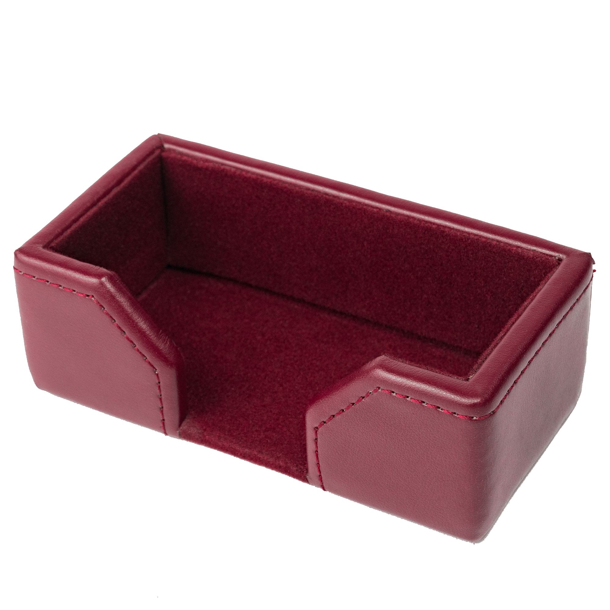 Burgundy Bonded Leather Business Card Holder