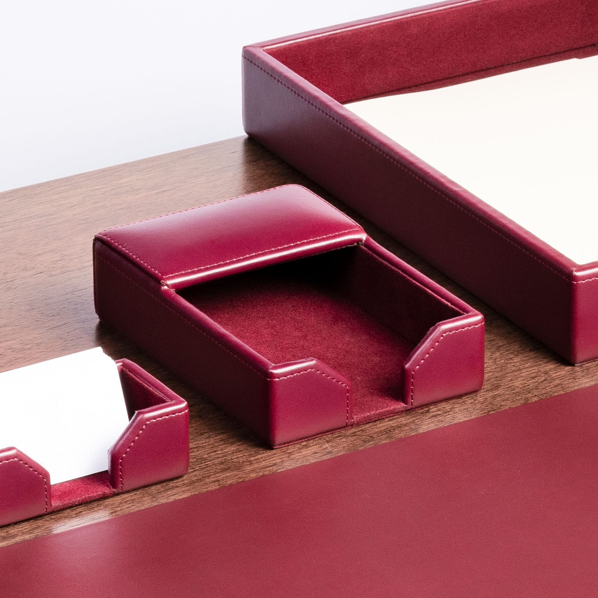 Burgundy Bonded Leather 4" x 6" Memo Holder