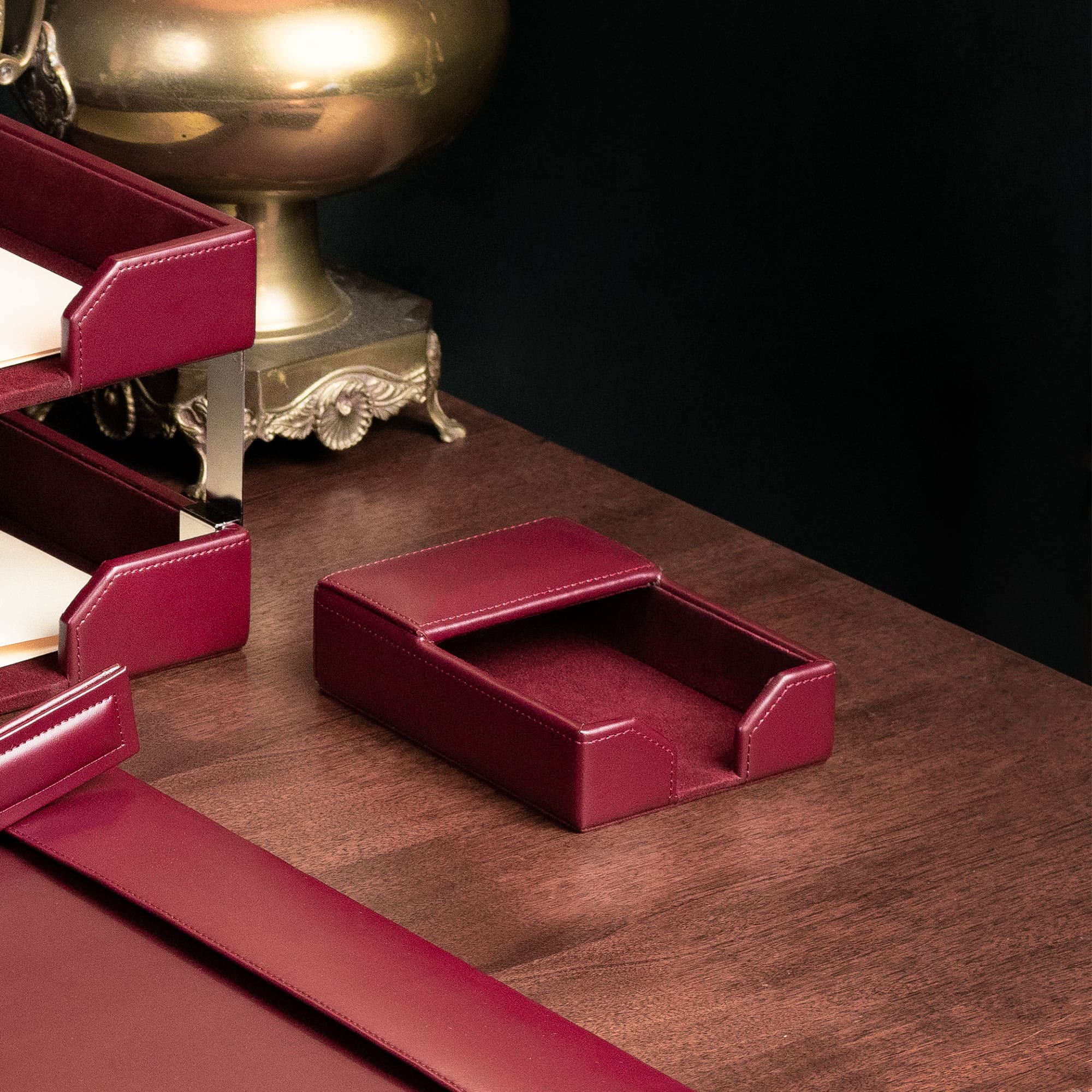 Burgundy Bonded Leather 4" x 6" Memo Holder
