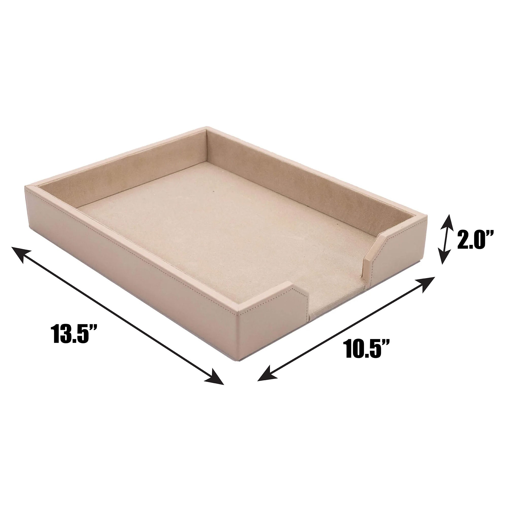 White Latte Bonded Leather Letter Tray