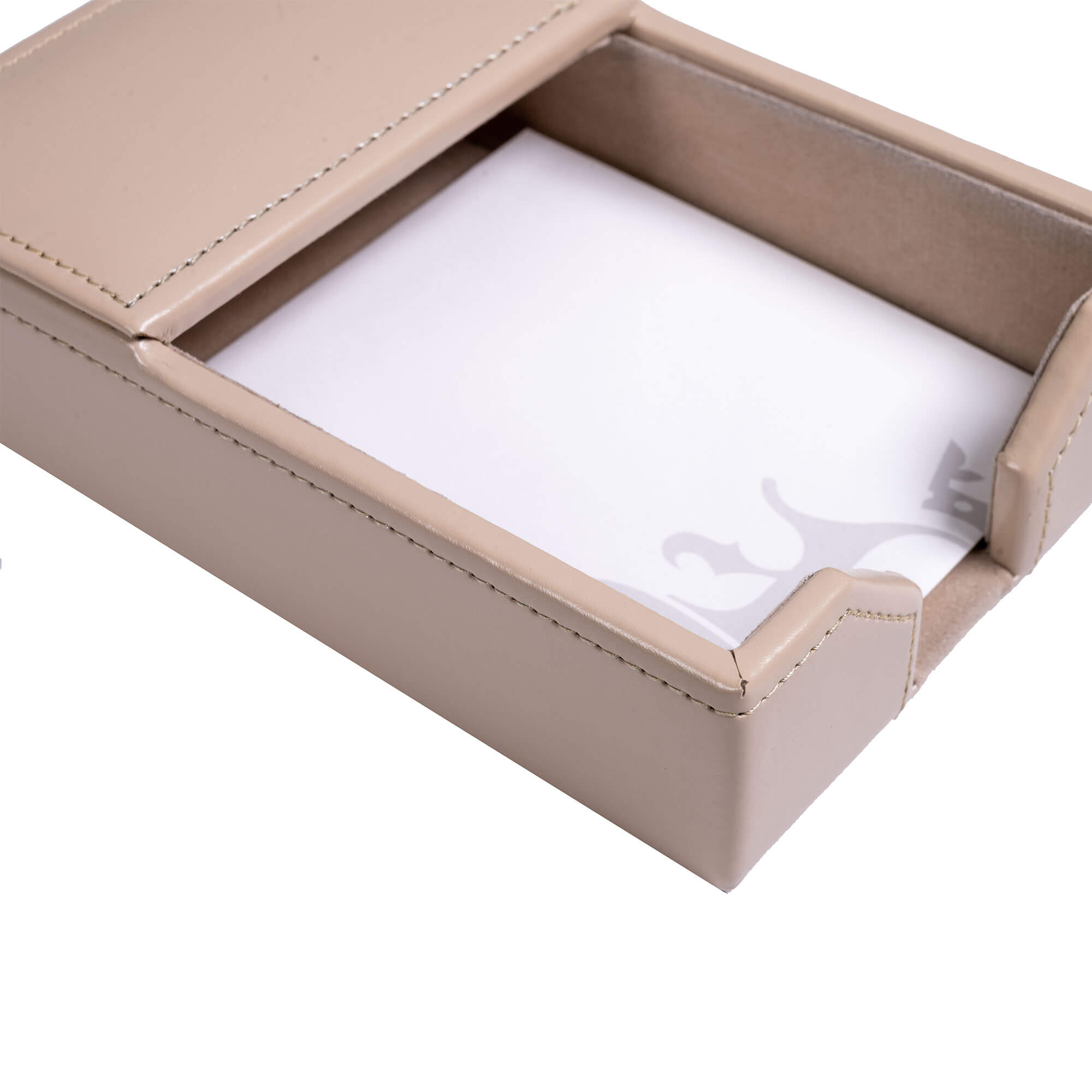 White Latte Bonded Leather 4" x 6" Memo Holder