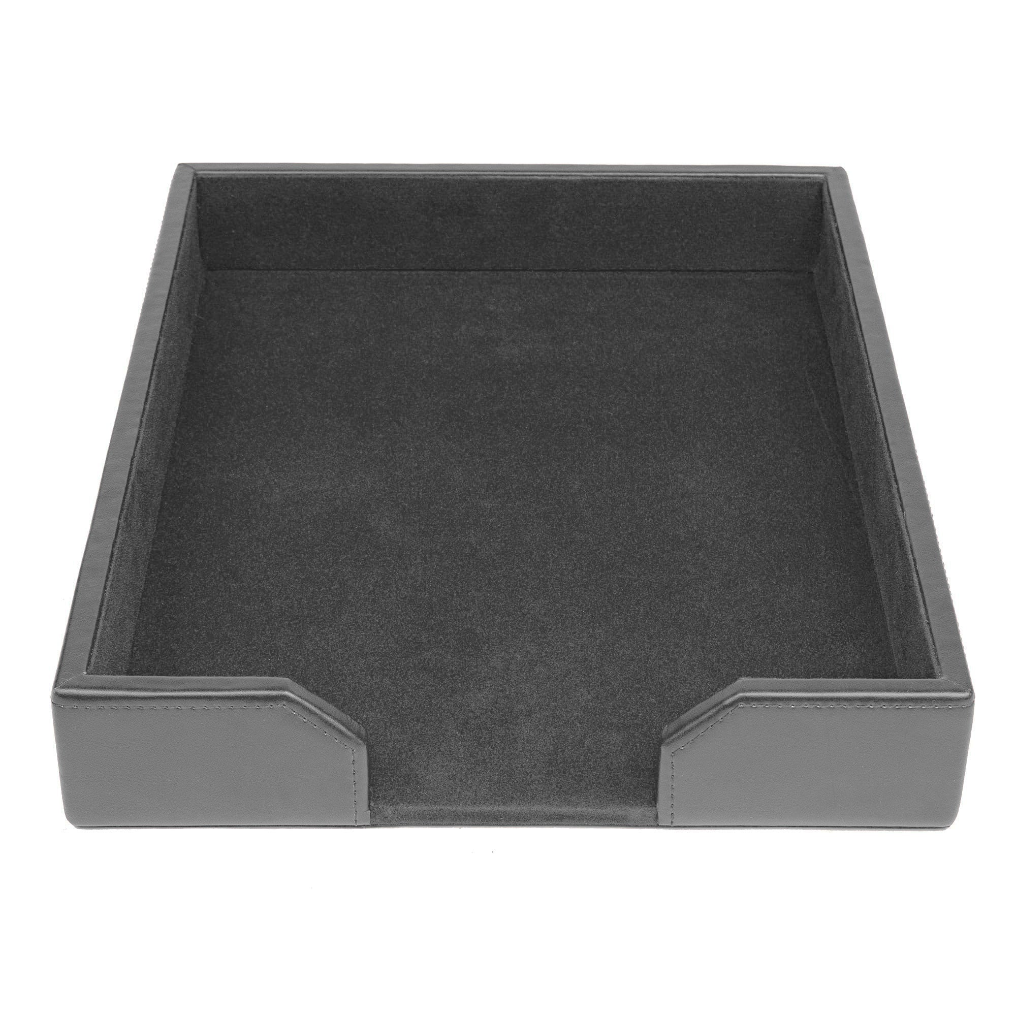 Gray Bonded Leather Letter Tray
