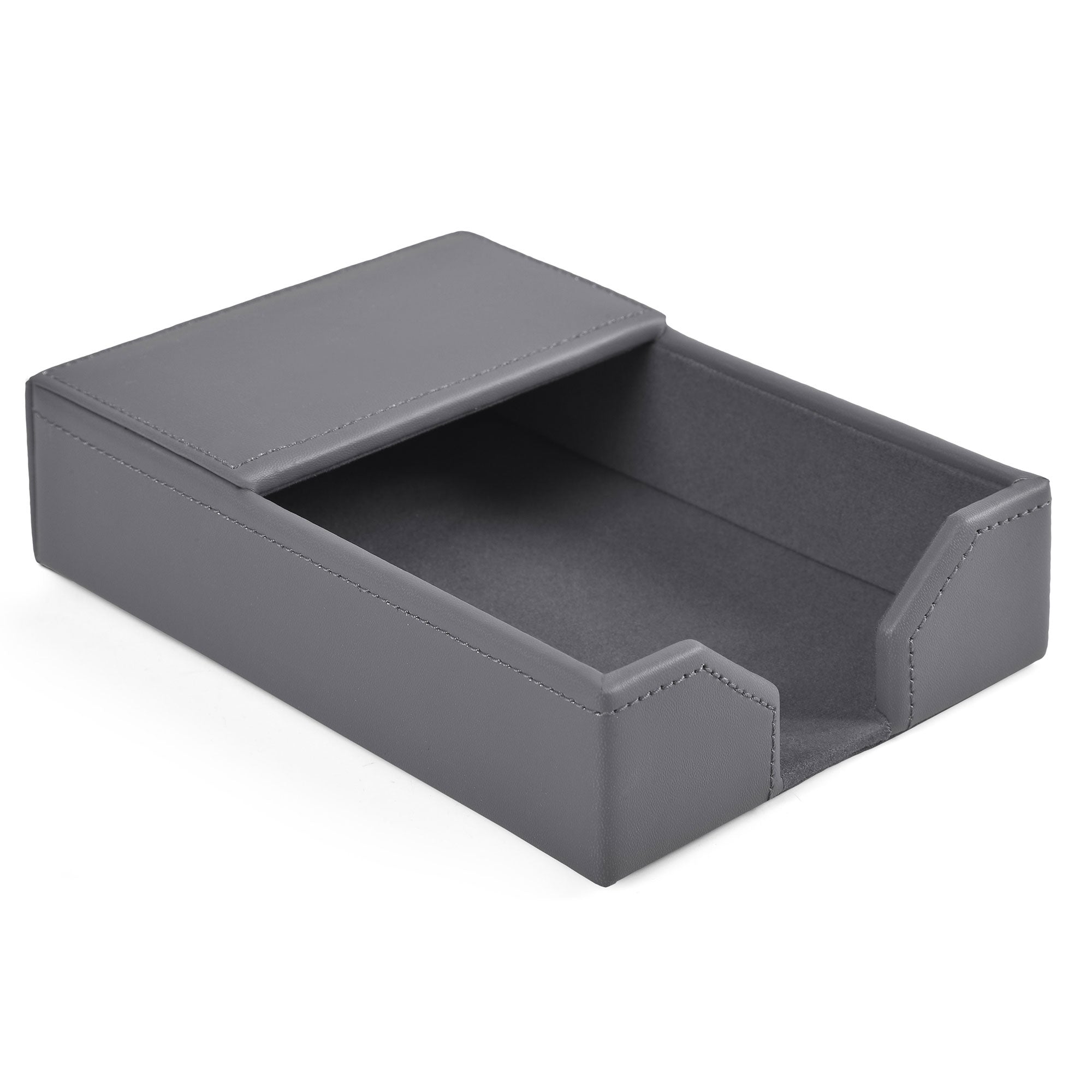 Gray Bonded Leather Memo Holder