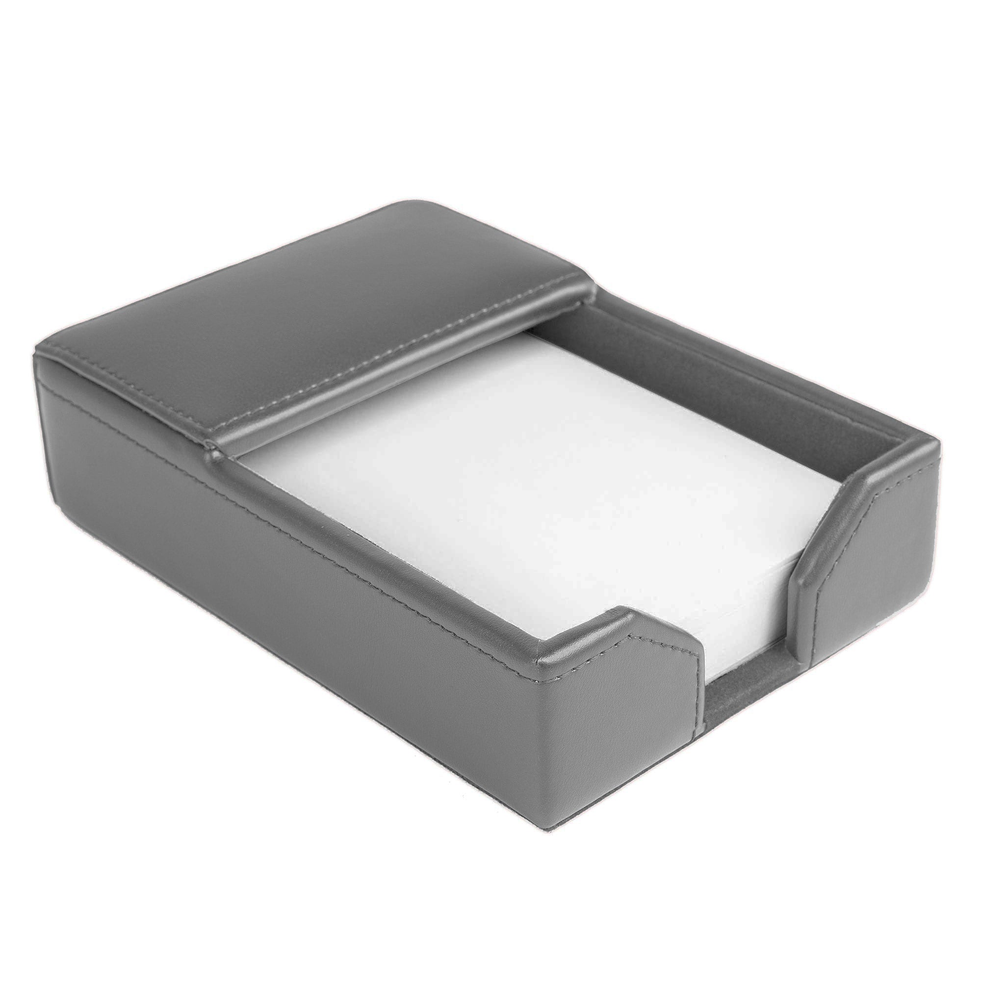 Gray Bonded Leather Memo Holder
