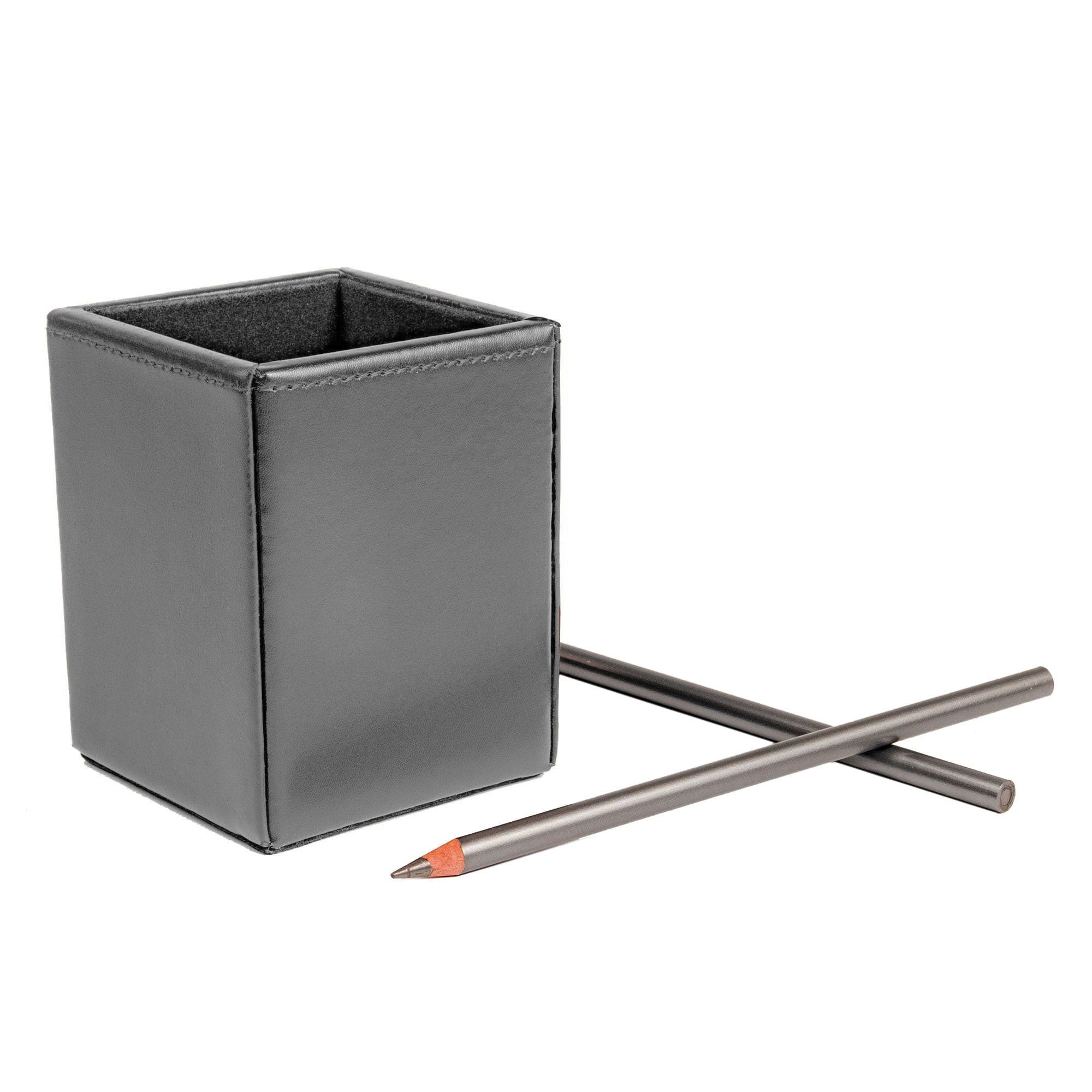 Gray Bonded Leather Pencil Cup
