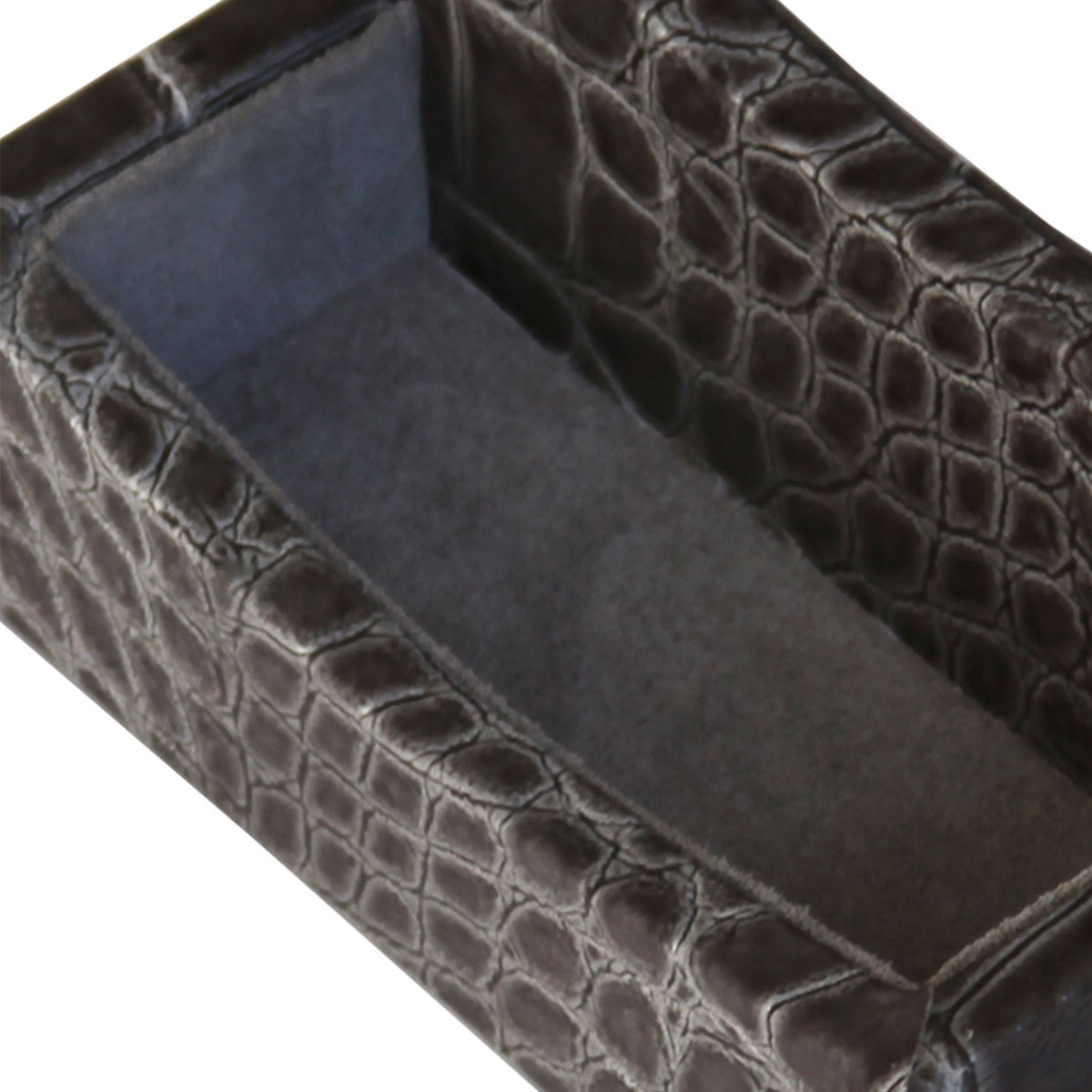 Protacini Castlerock Gray Italian Crocodile Leather Business Card Holder