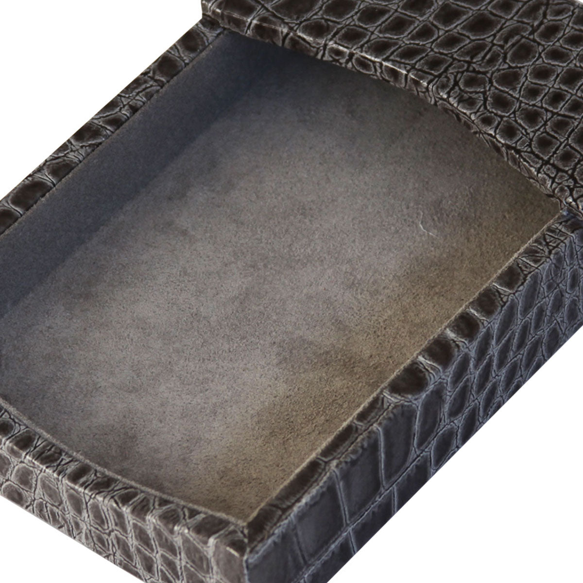 Protacini Castlerock Gray Italian Crocodile Leather 4 x 6 Memo Holder