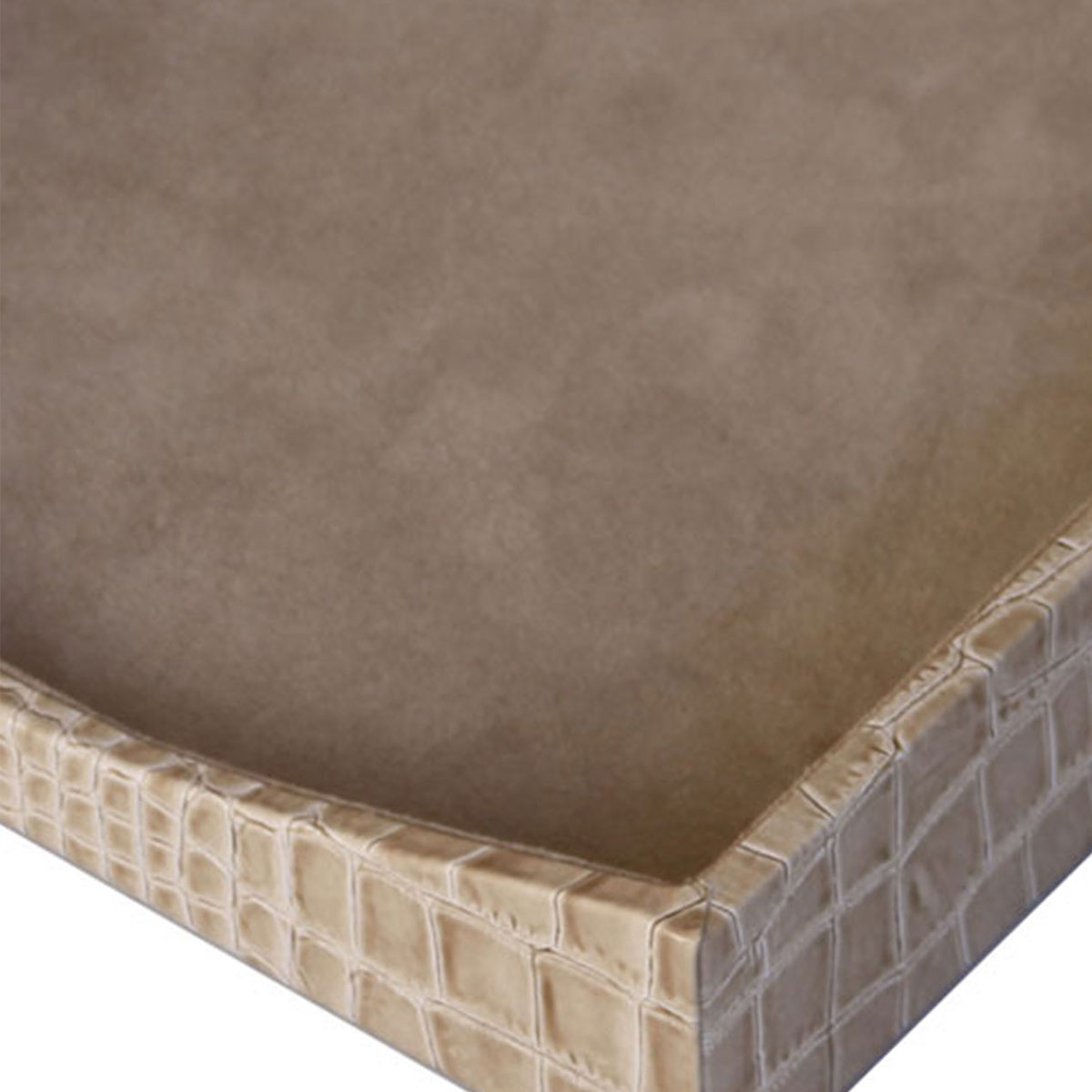 Protacini Breeze Beige Italian Crocodile Leather Front-Load Letter Tray
