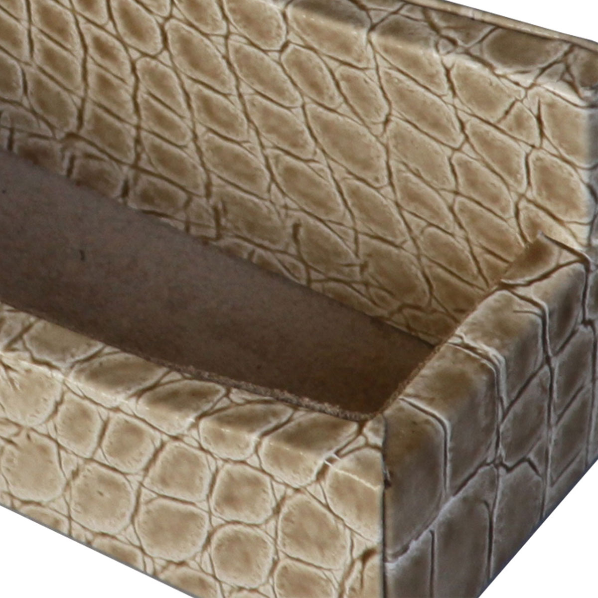Protacini Breeze Beige Italian Crocodile Leather Business Card Holder
