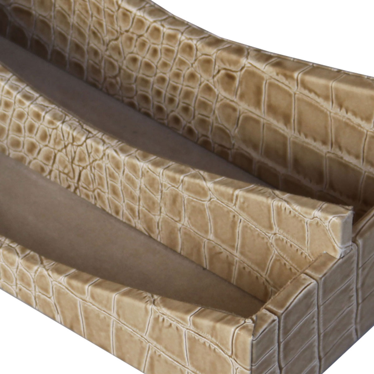 Protacini Breeze Beige Italian Crocodile Leather Letter Holder