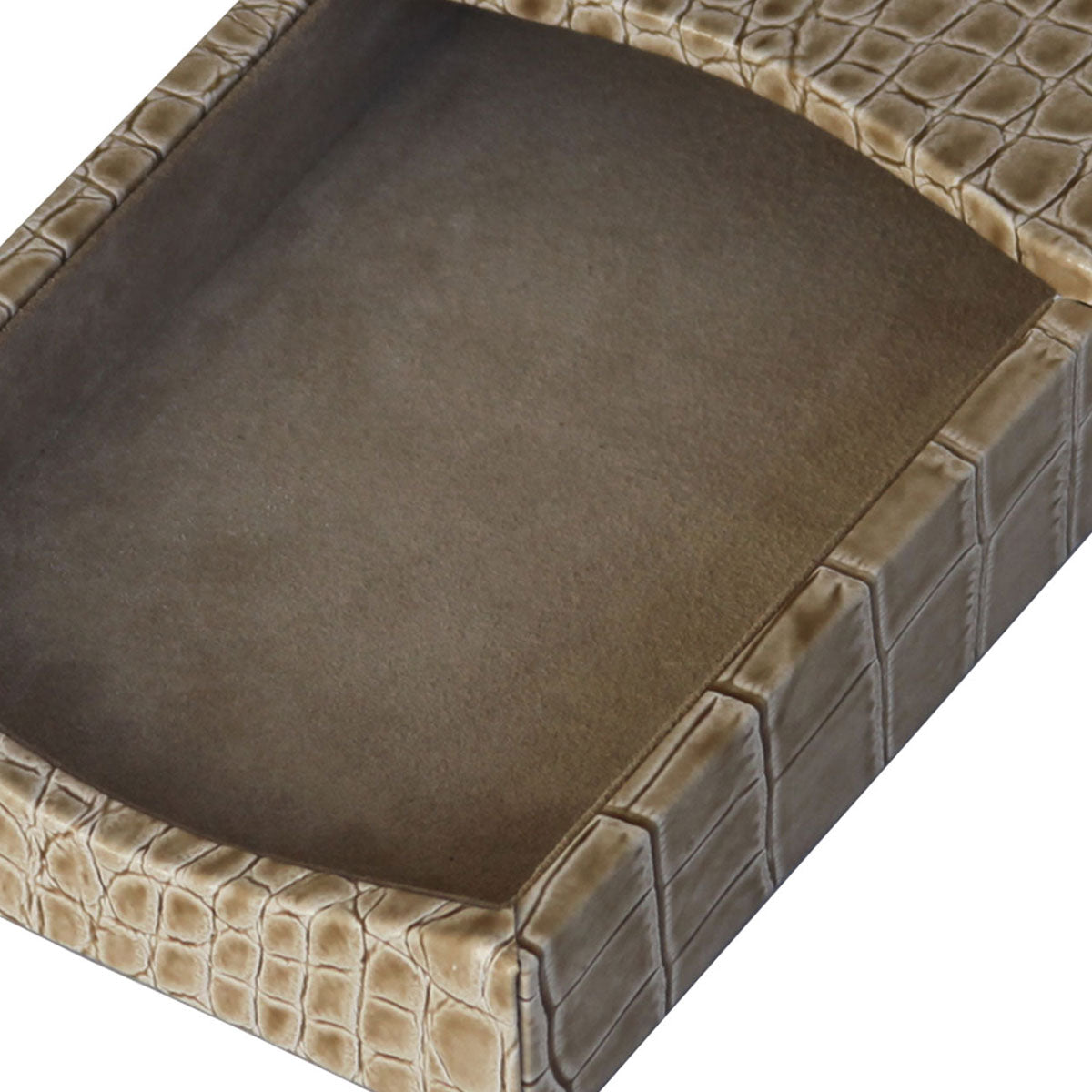 Protacini Breeze Beige Italian Crocodile Leather 4 x 6 Memo Holder
