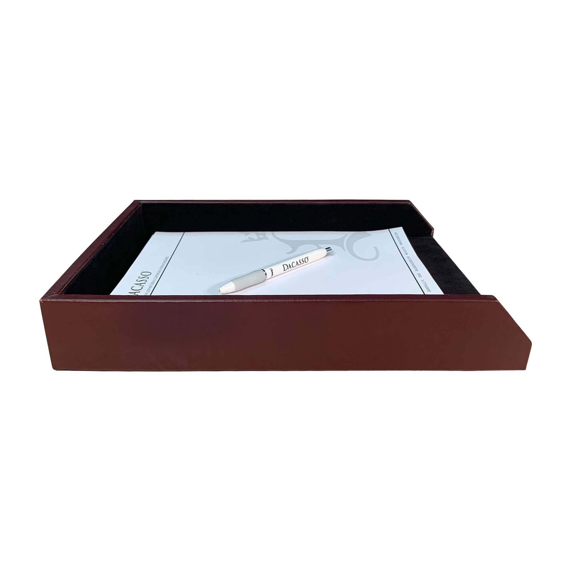 Two-Tone Leather Letter Tray