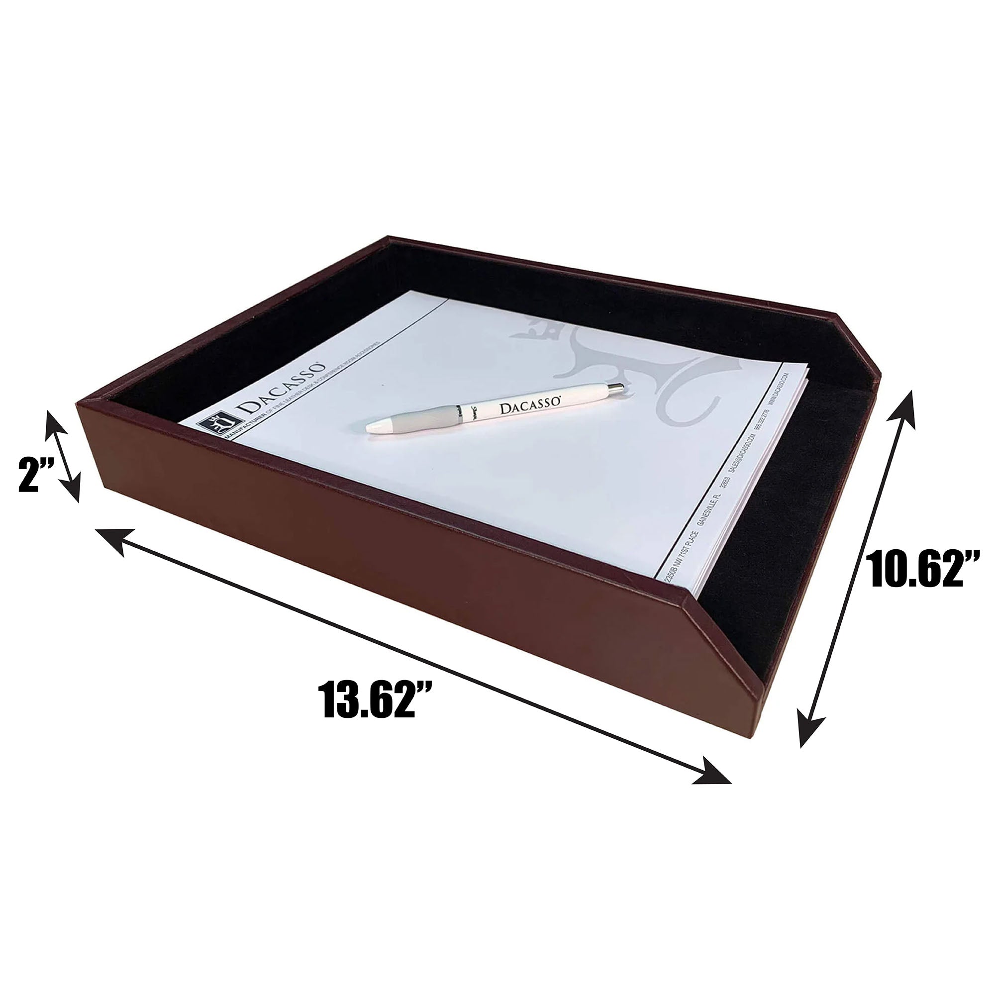 Two-Tone Leather Letter Tray