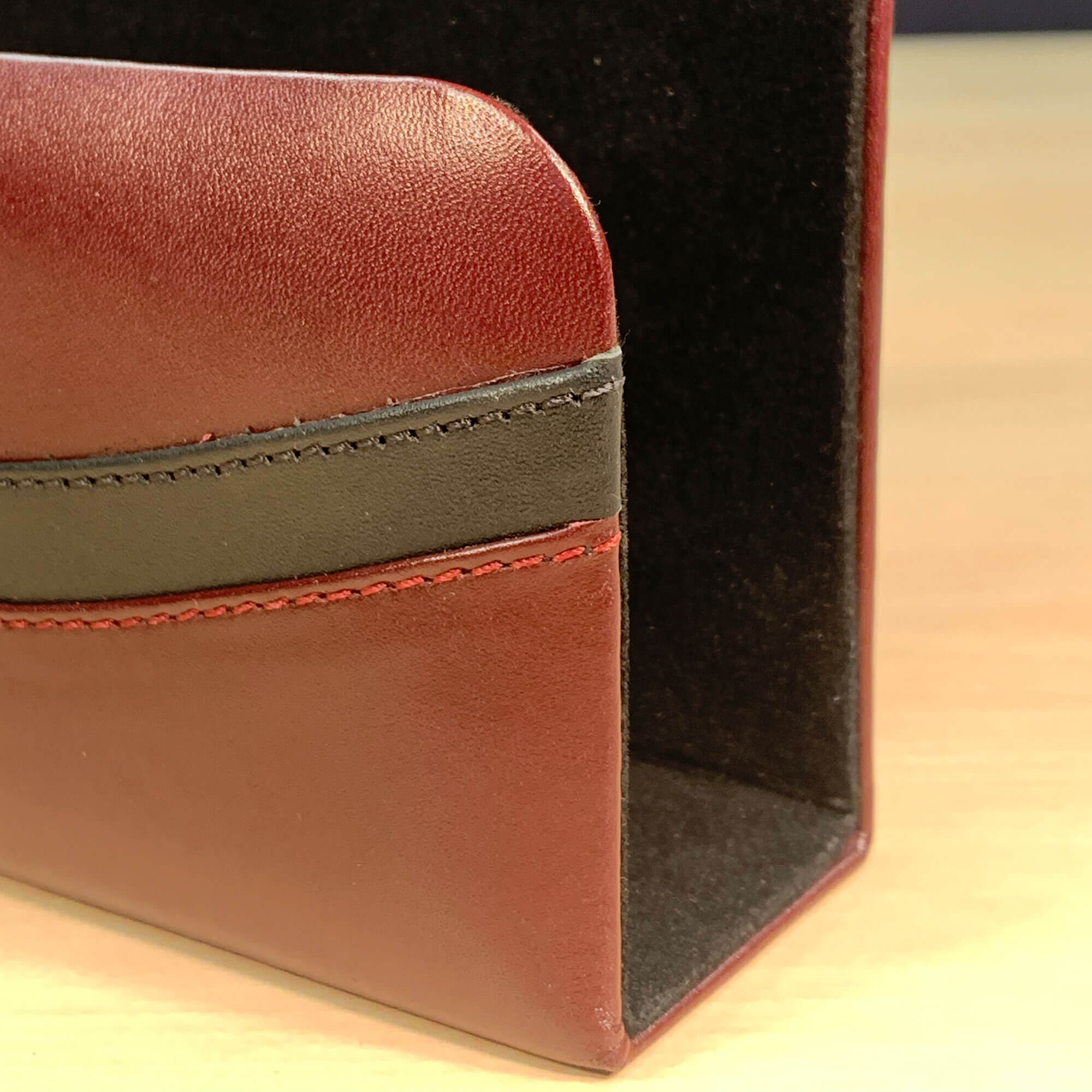 Two-Tone Leather Letter Holder
