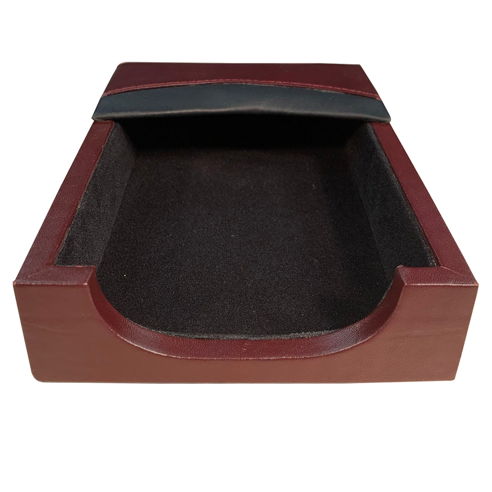 Burgundy Leather with Black Trim Memo Holder