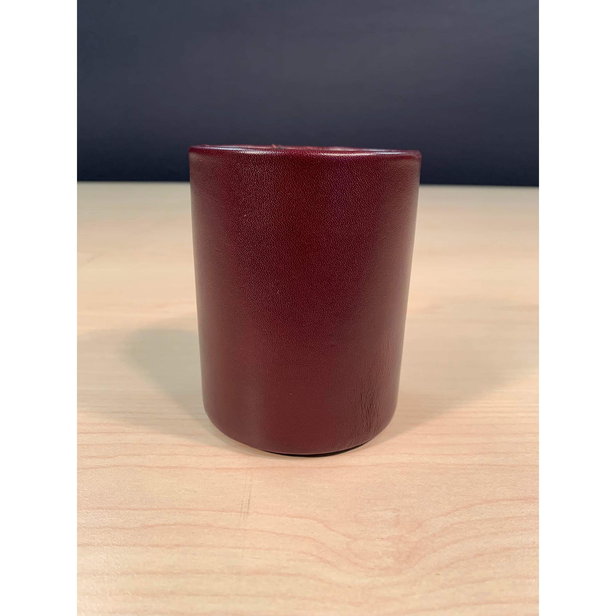 Two-Tone Leather Round Pencil Cup