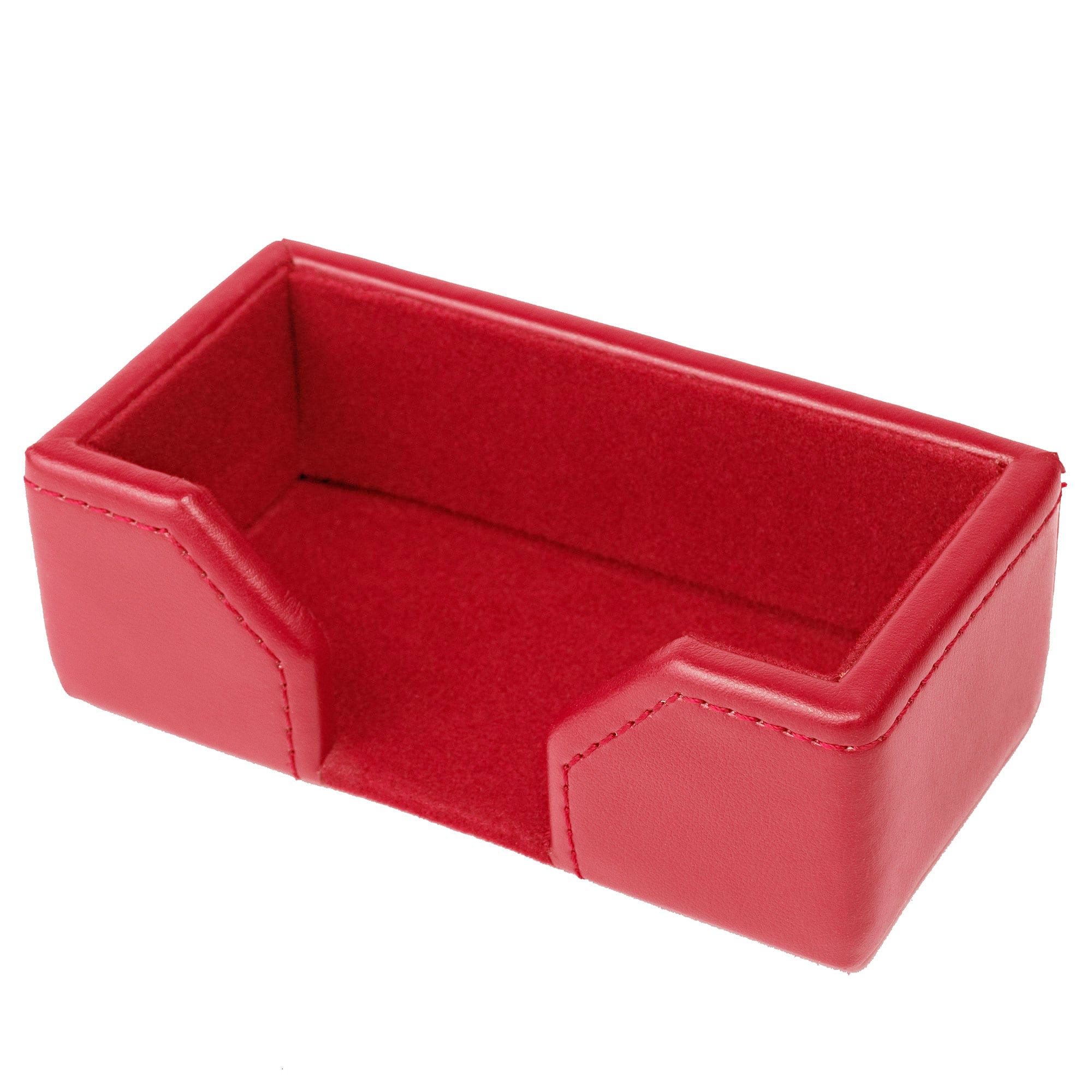 Red Bonded Leather Business Card Holder