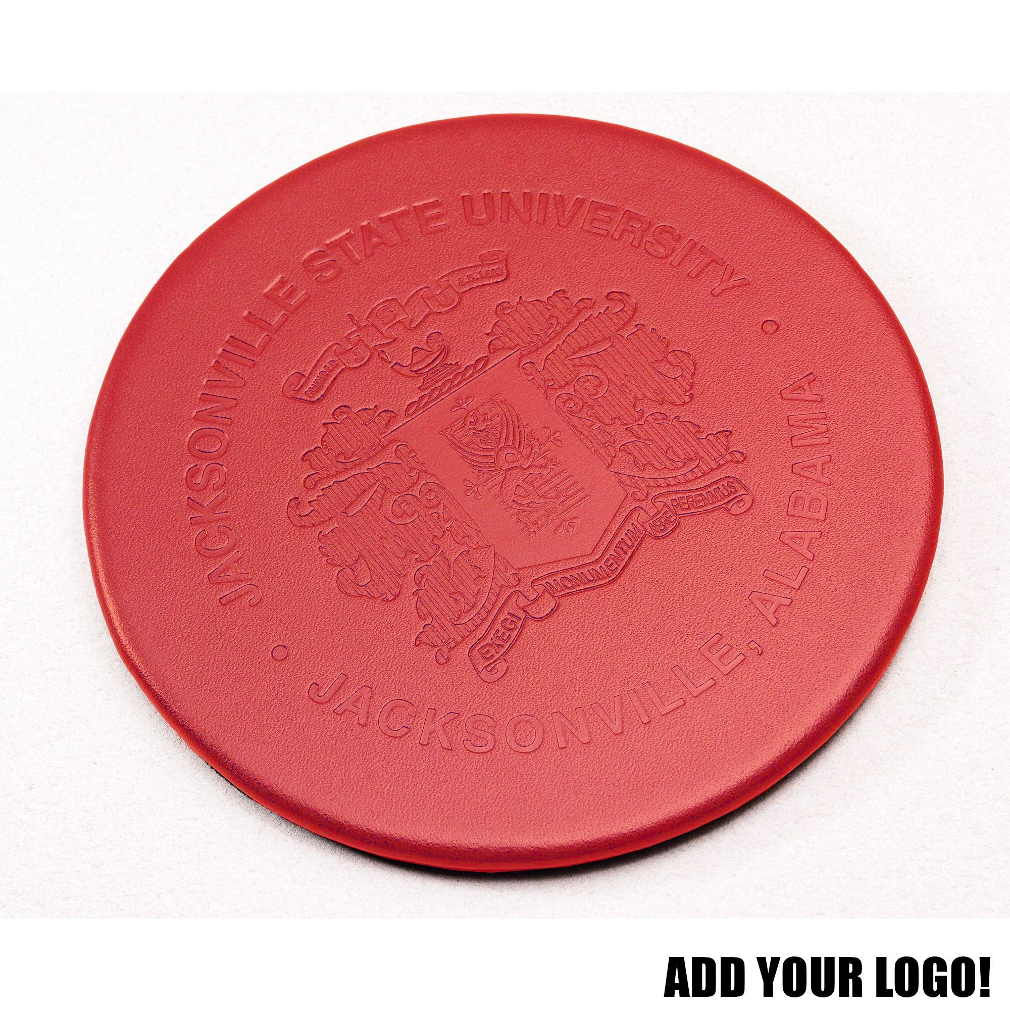 Red Leather Single Coaster, Round