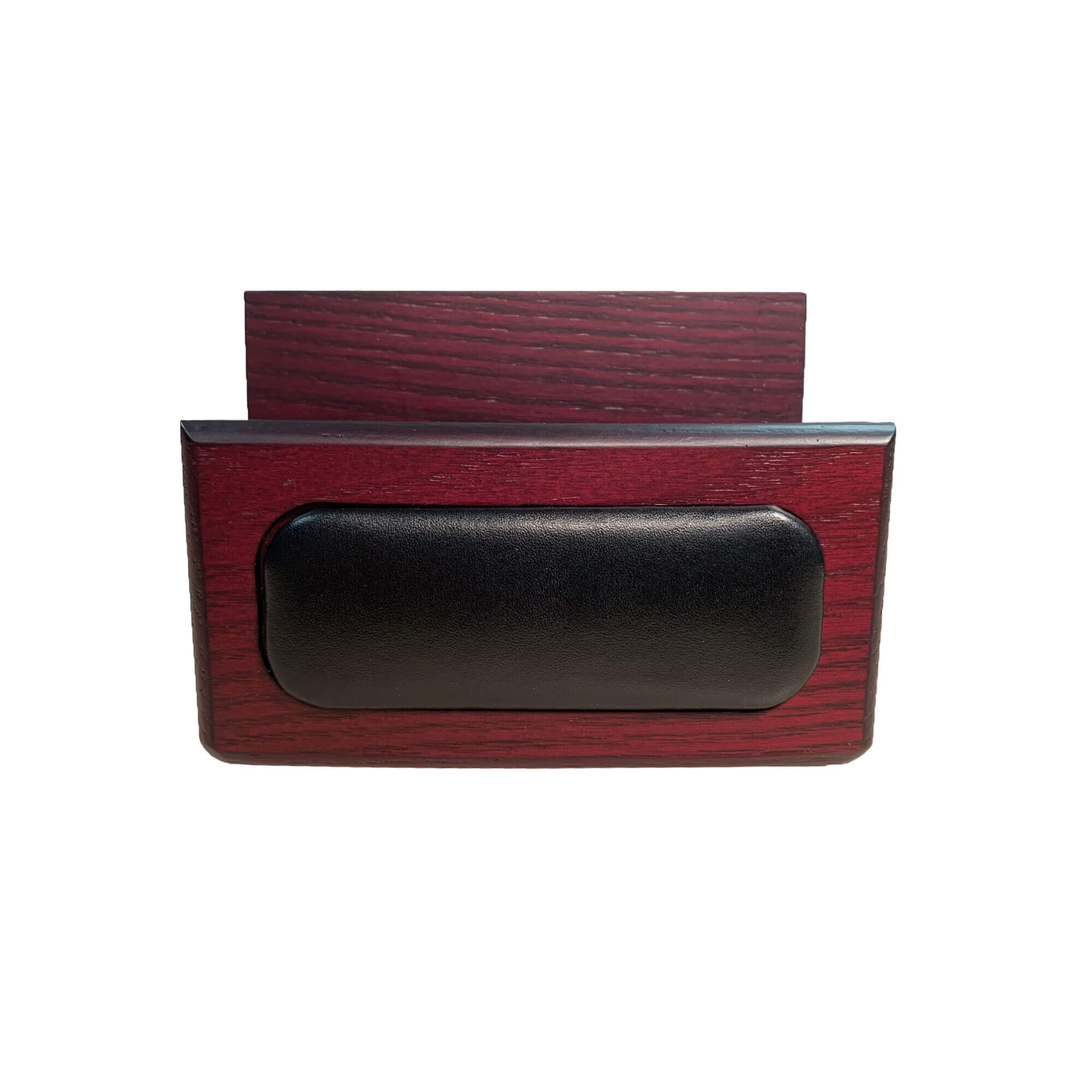 Mahogany (Rosewood) & Black Leather Business Card Holder