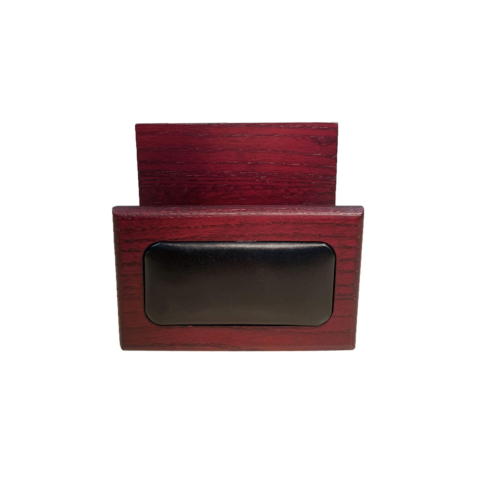 Mahogany (Rosewood) & Black Leather Letter Holder