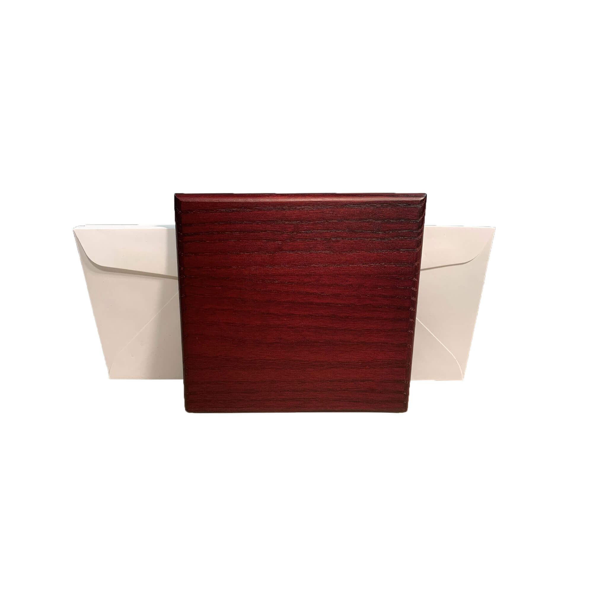 Mahogany (Rosewood) & Black Leather Letter Holder