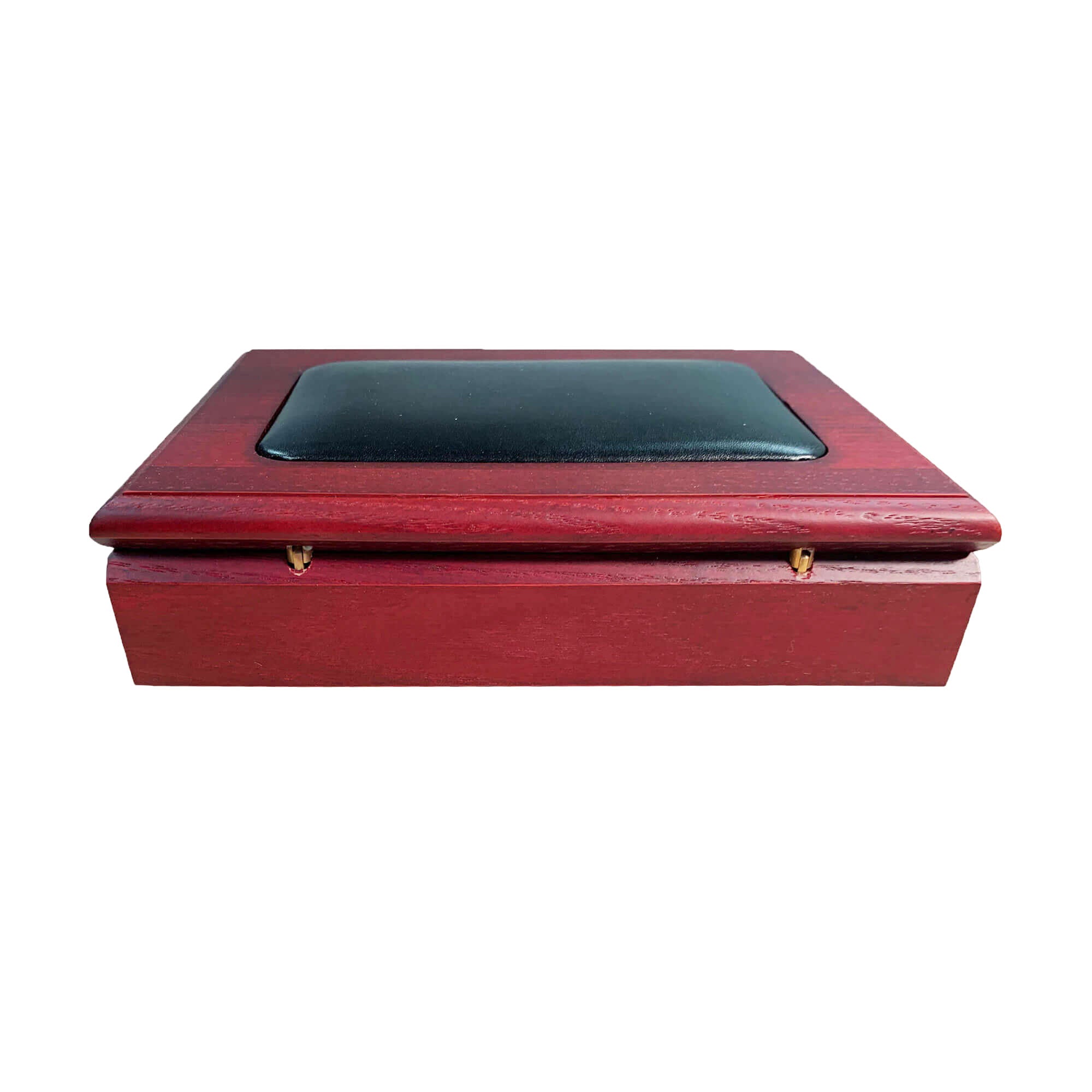 Mahogany (Rosewood) & Black Leather 4" x 6" Memo Holder