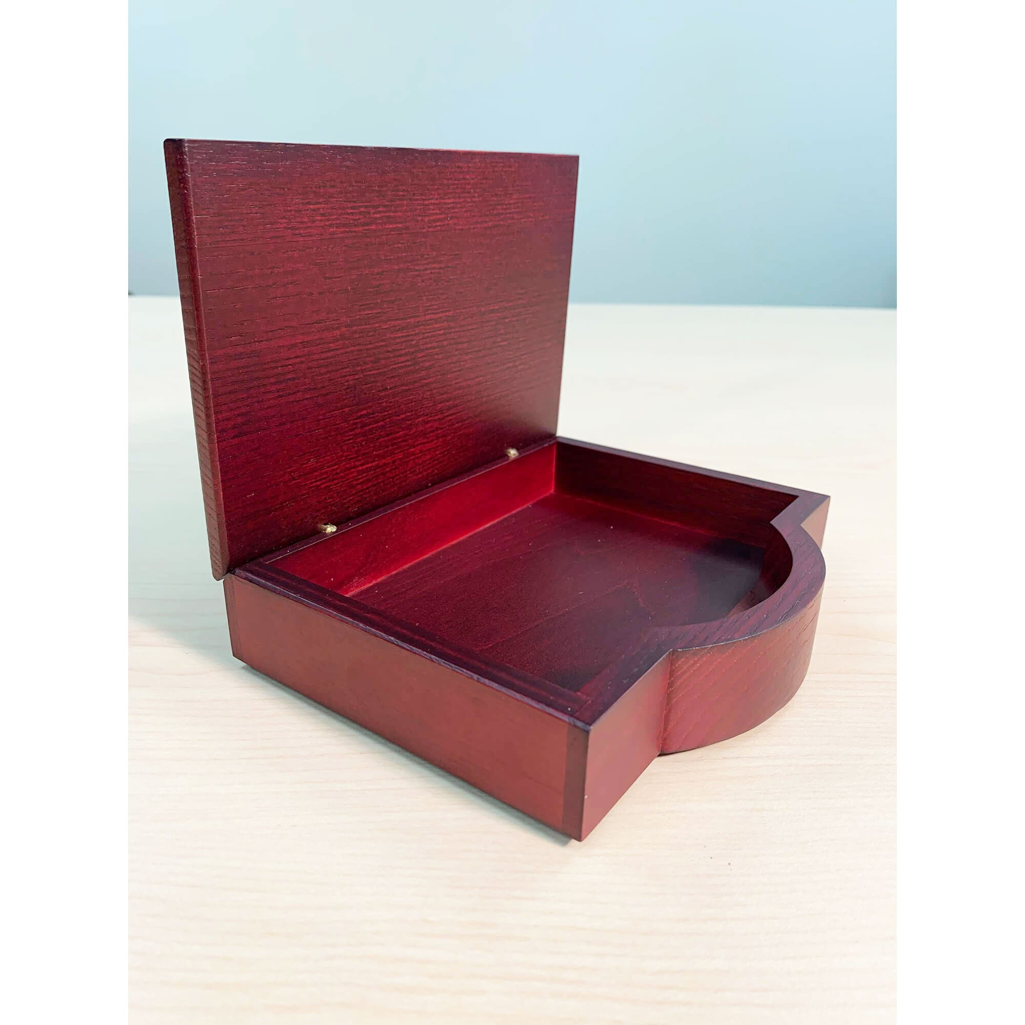 Mahogany (Rosewood) & Black Leather 4" x 6" Memo Holder