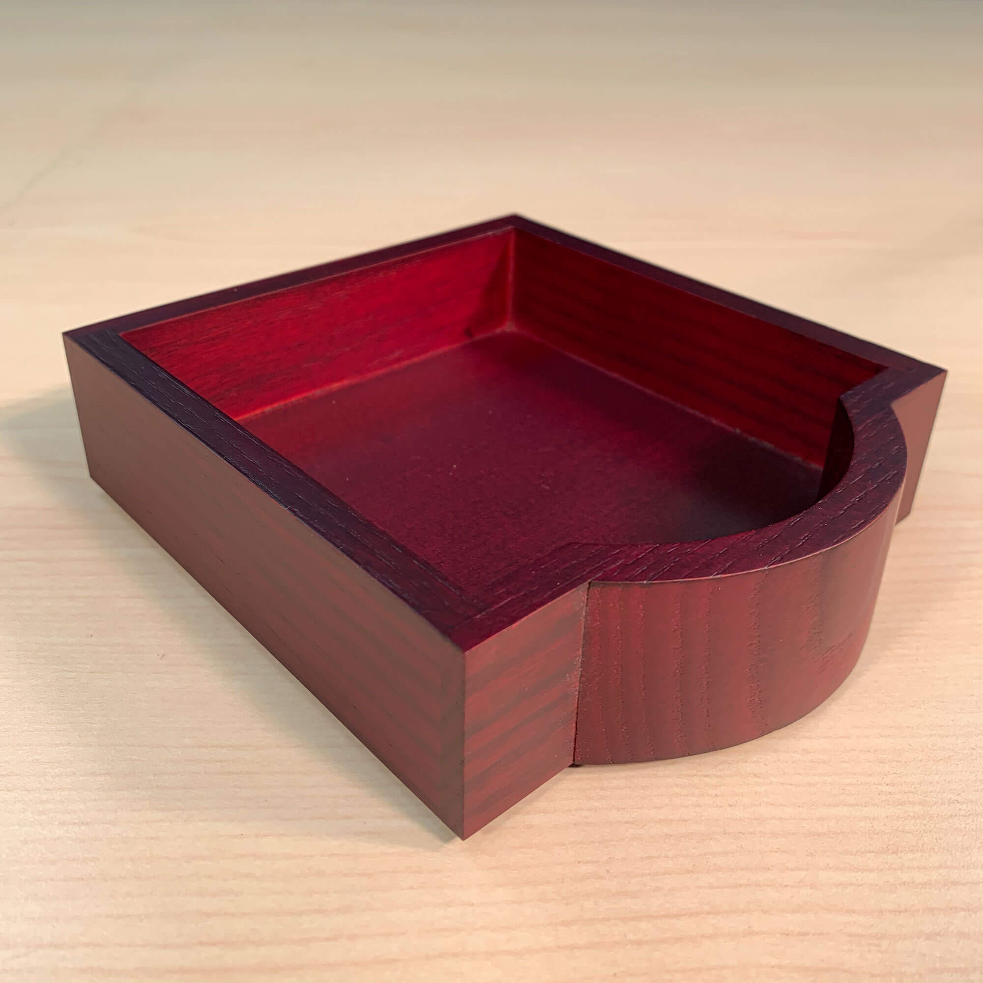 Mahogany (Rosewood) & Black Leather Square Coaster Set w/ Holder