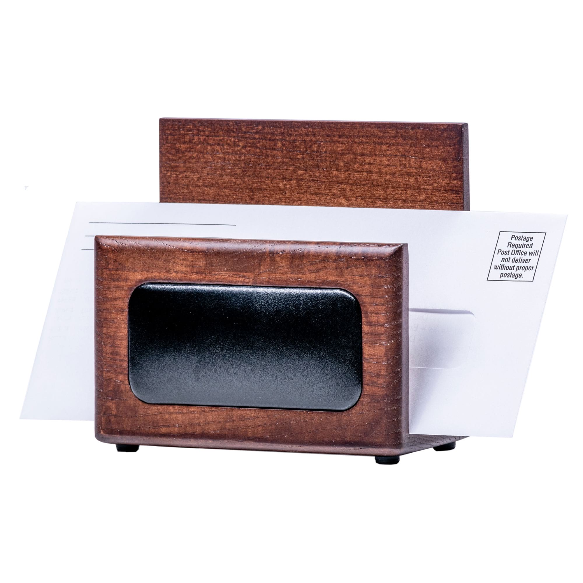 Walnut & Leather Letter Holder