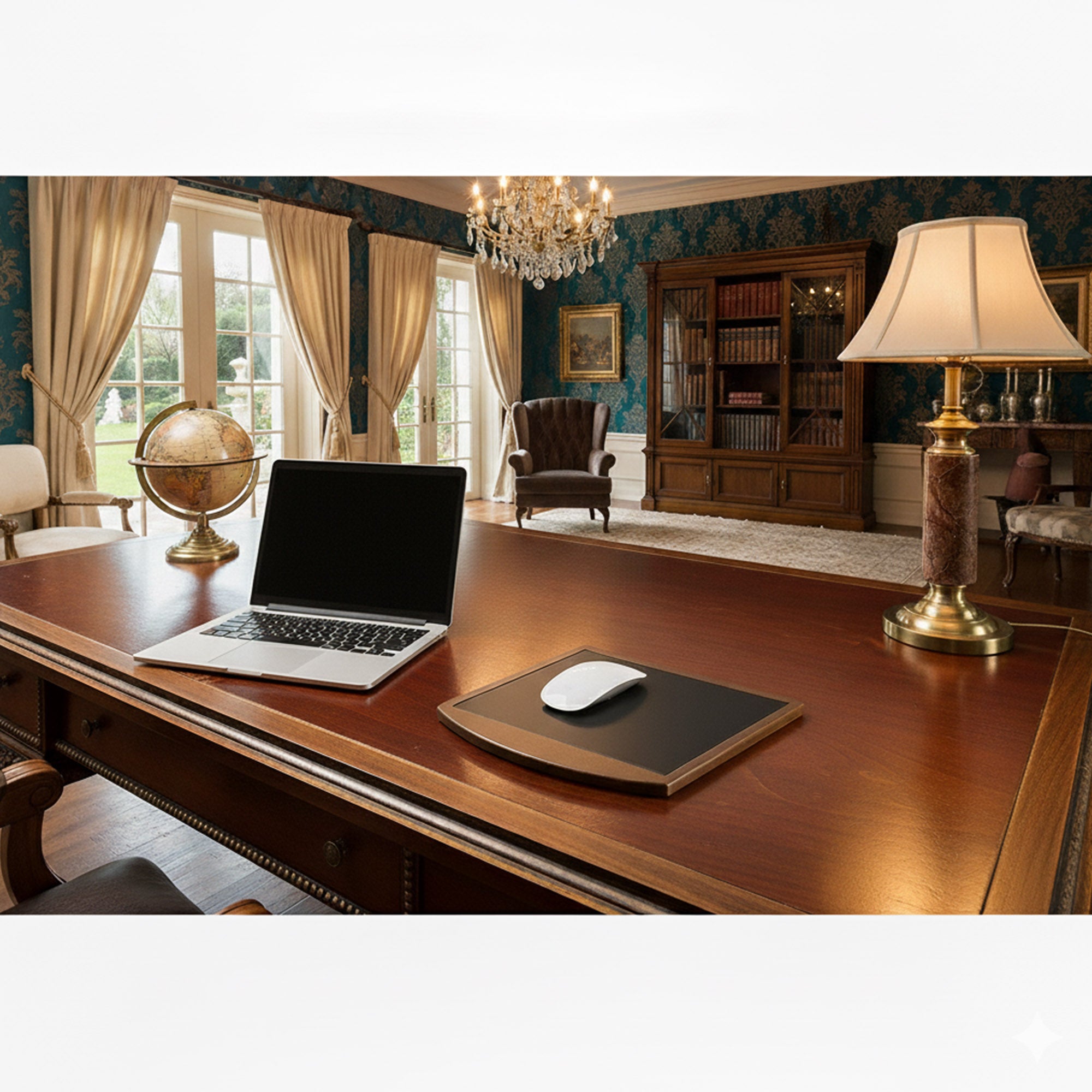 Walnut & Leather Mouse Pad