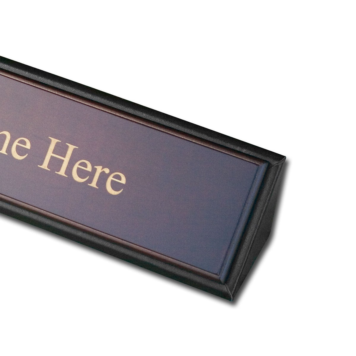 Walnut & Leather Name Plate