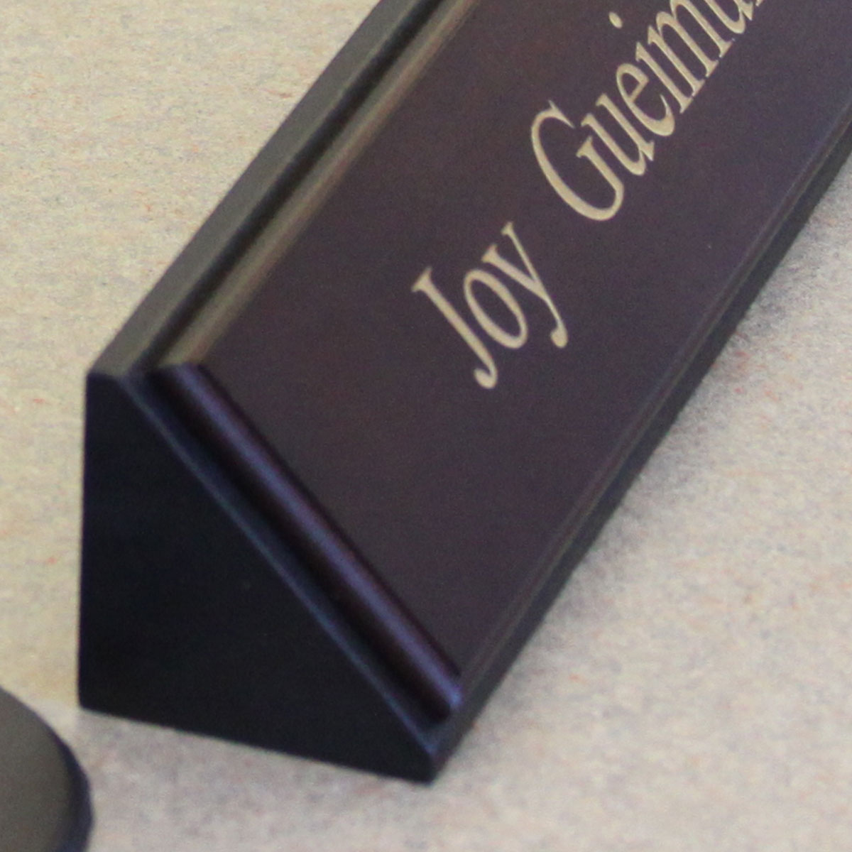 Walnut & Leather Name Plate