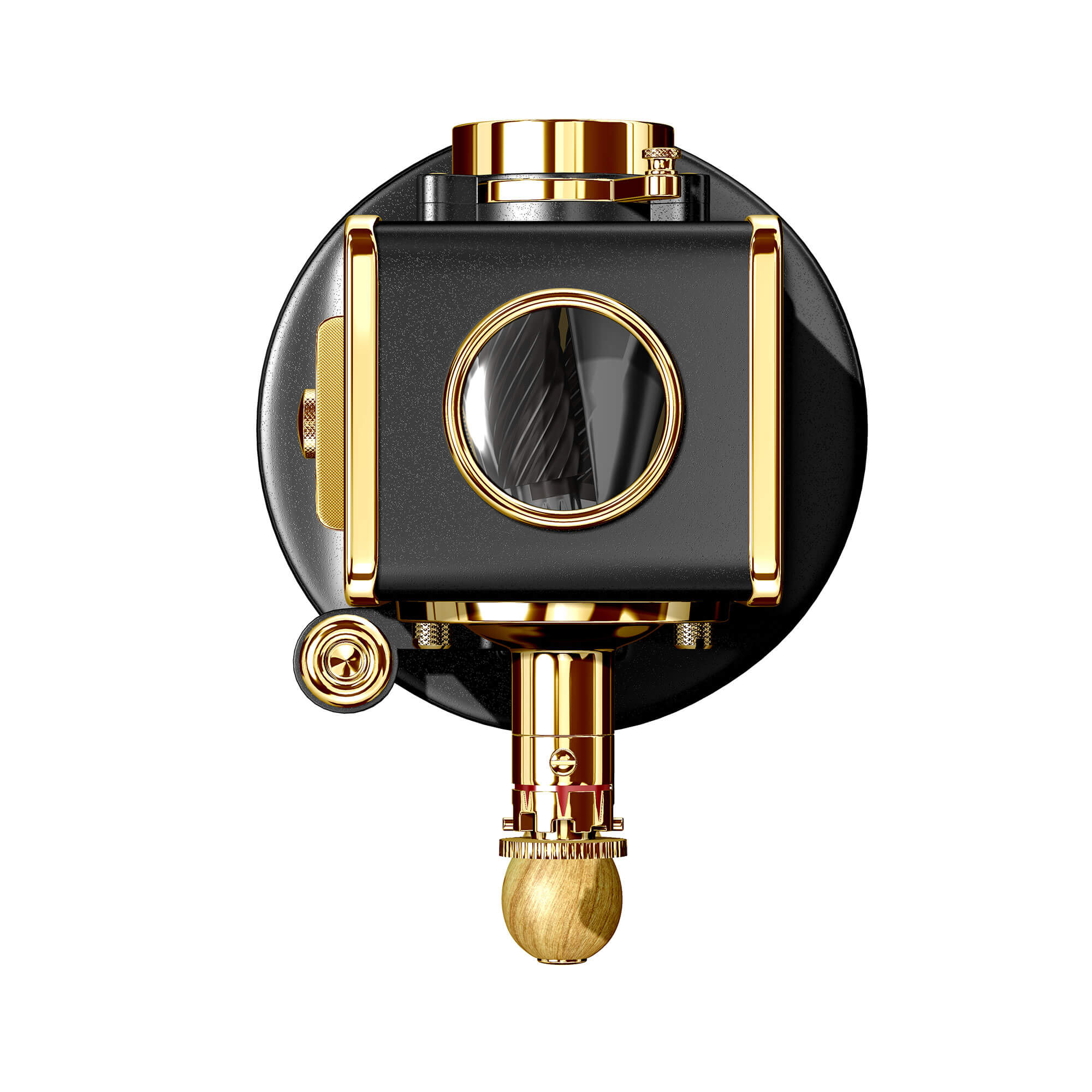 El Casco 23 Kt Gold And Black Pencil Sharpener With Base /side Load